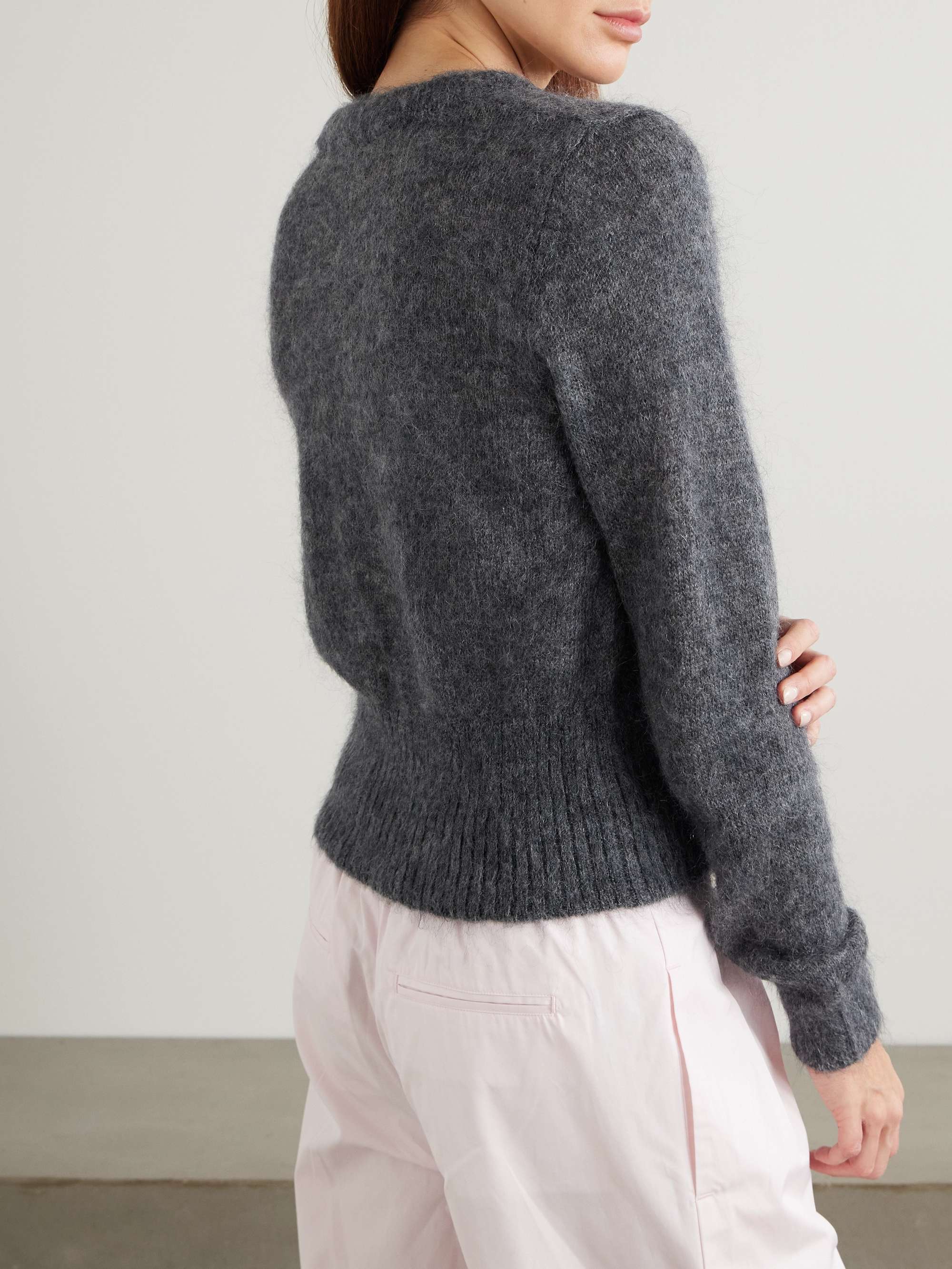 Tie-detailed mohair-blend cardigan view