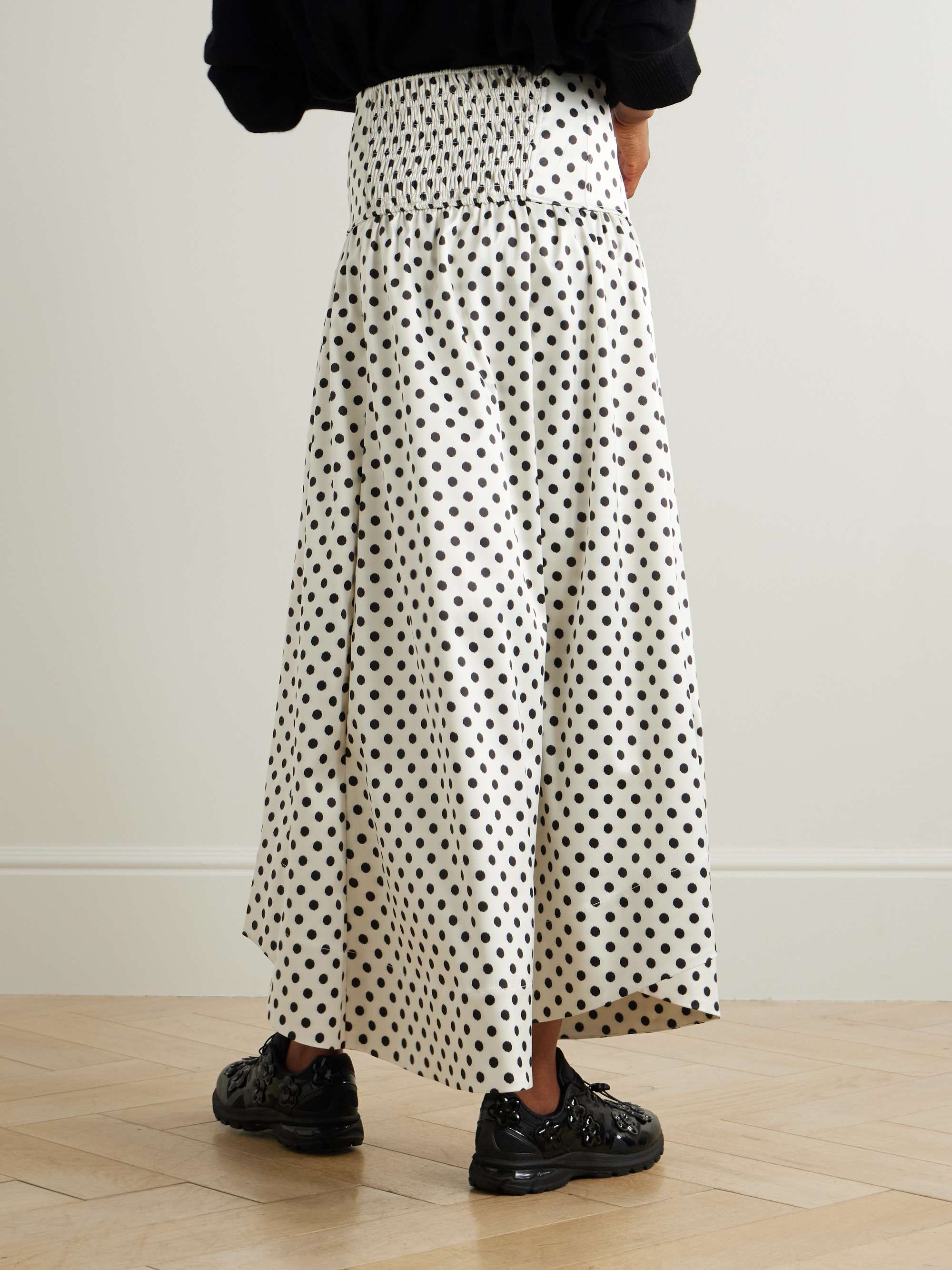 Egret polka-dot recycled-satin maxi skirt view