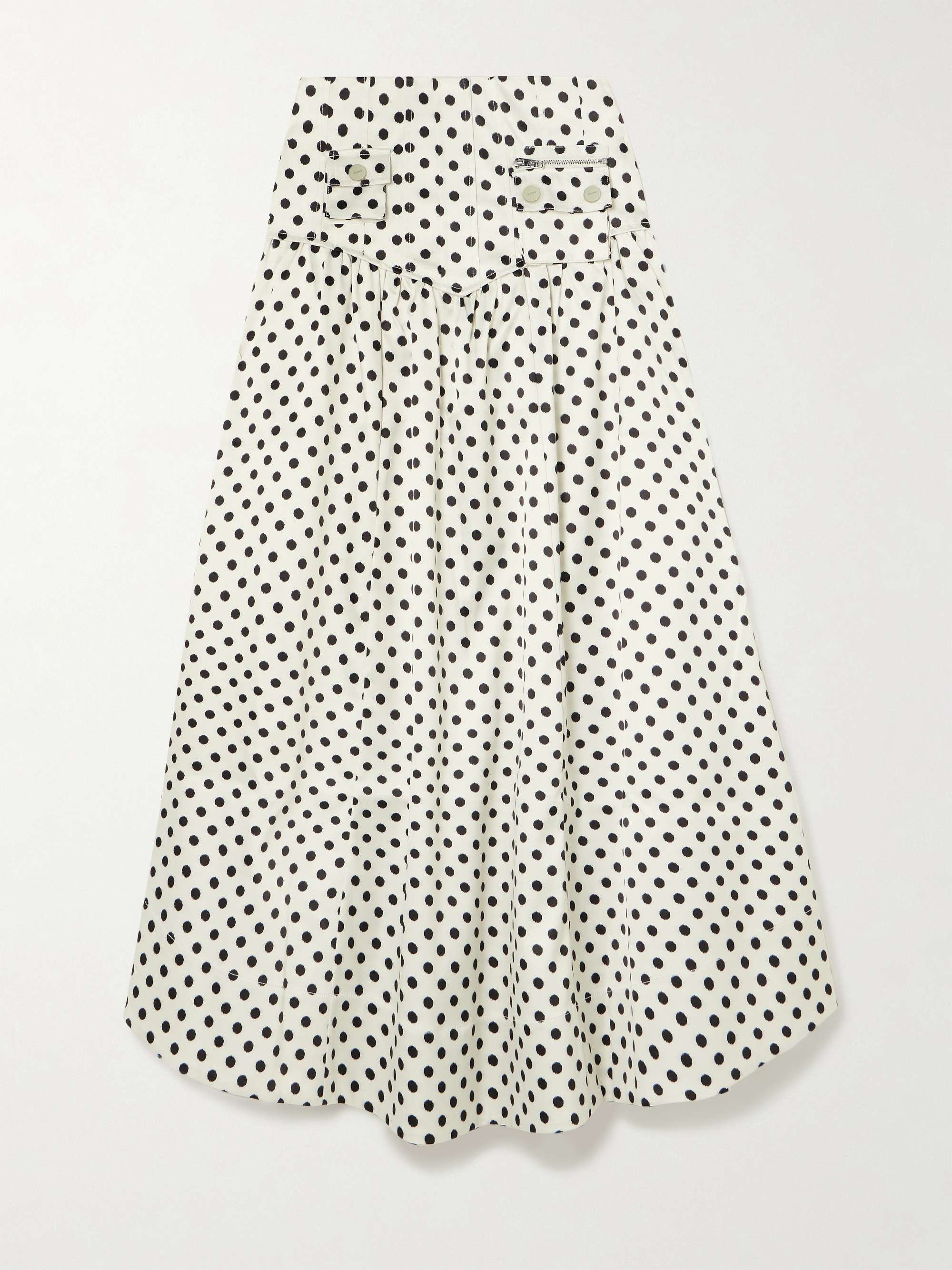 Egret polka-dot recycled-satin maxi skirt view