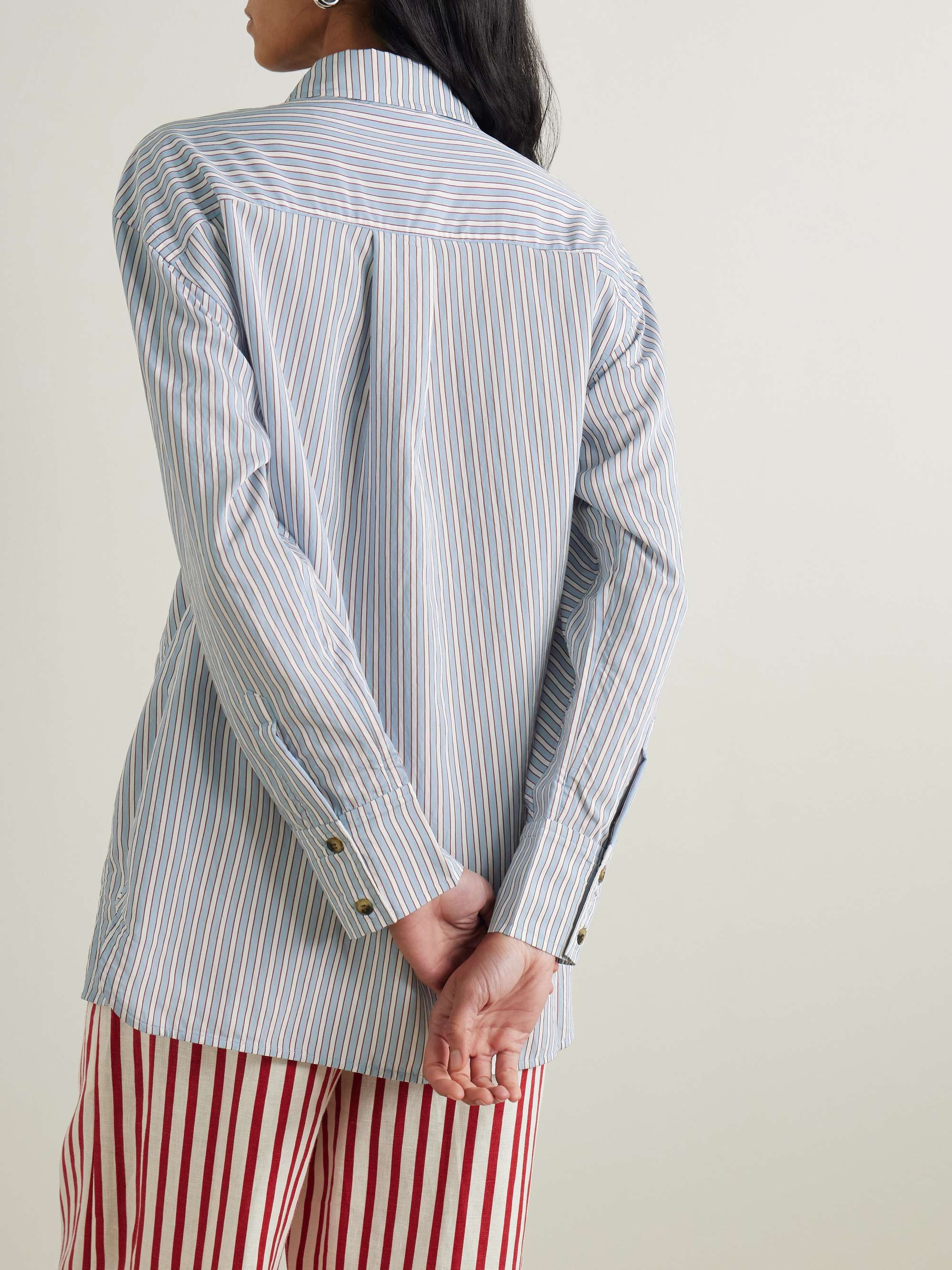 Striped poplin shirt view