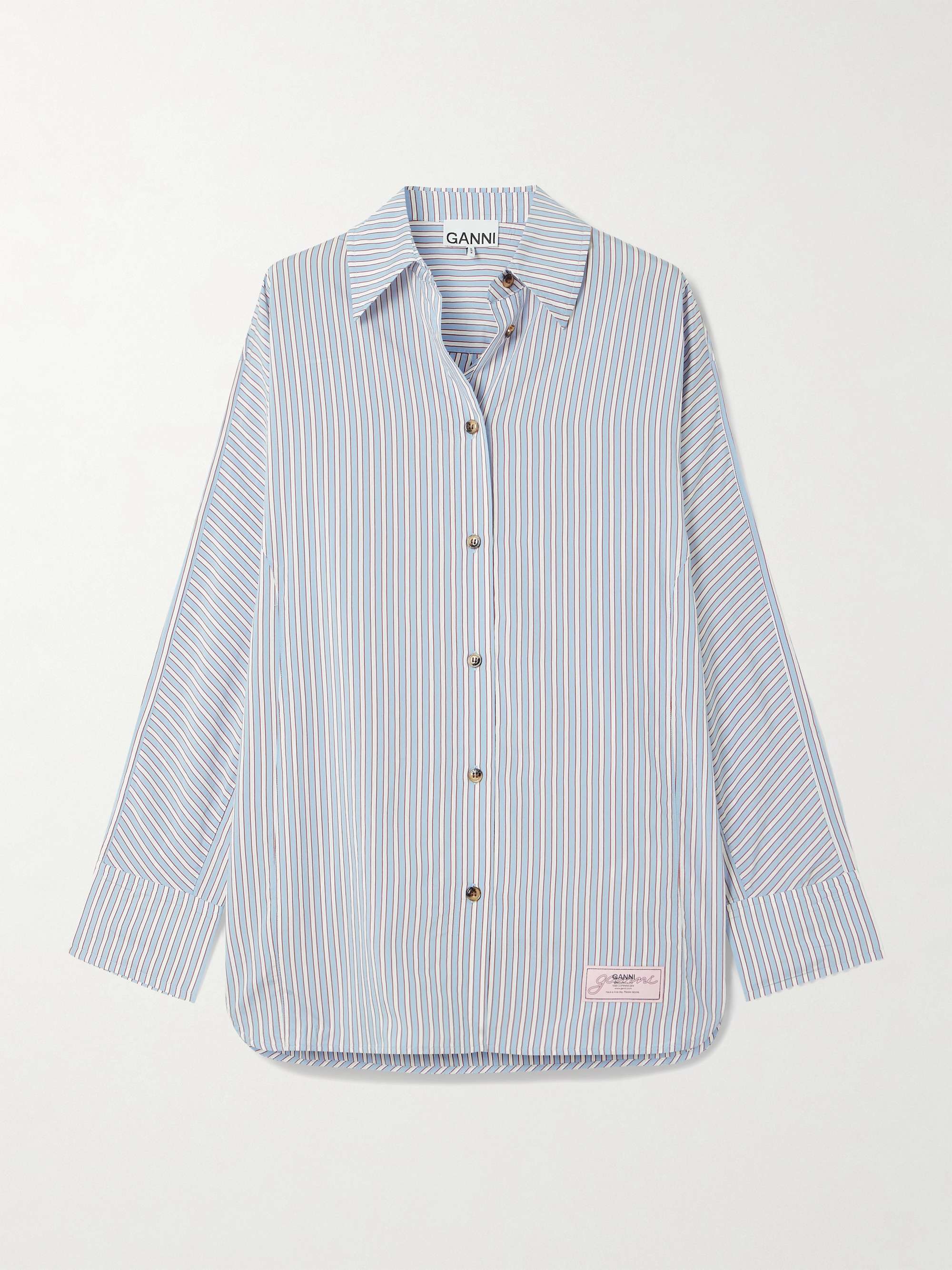 Striped poplin shirt view