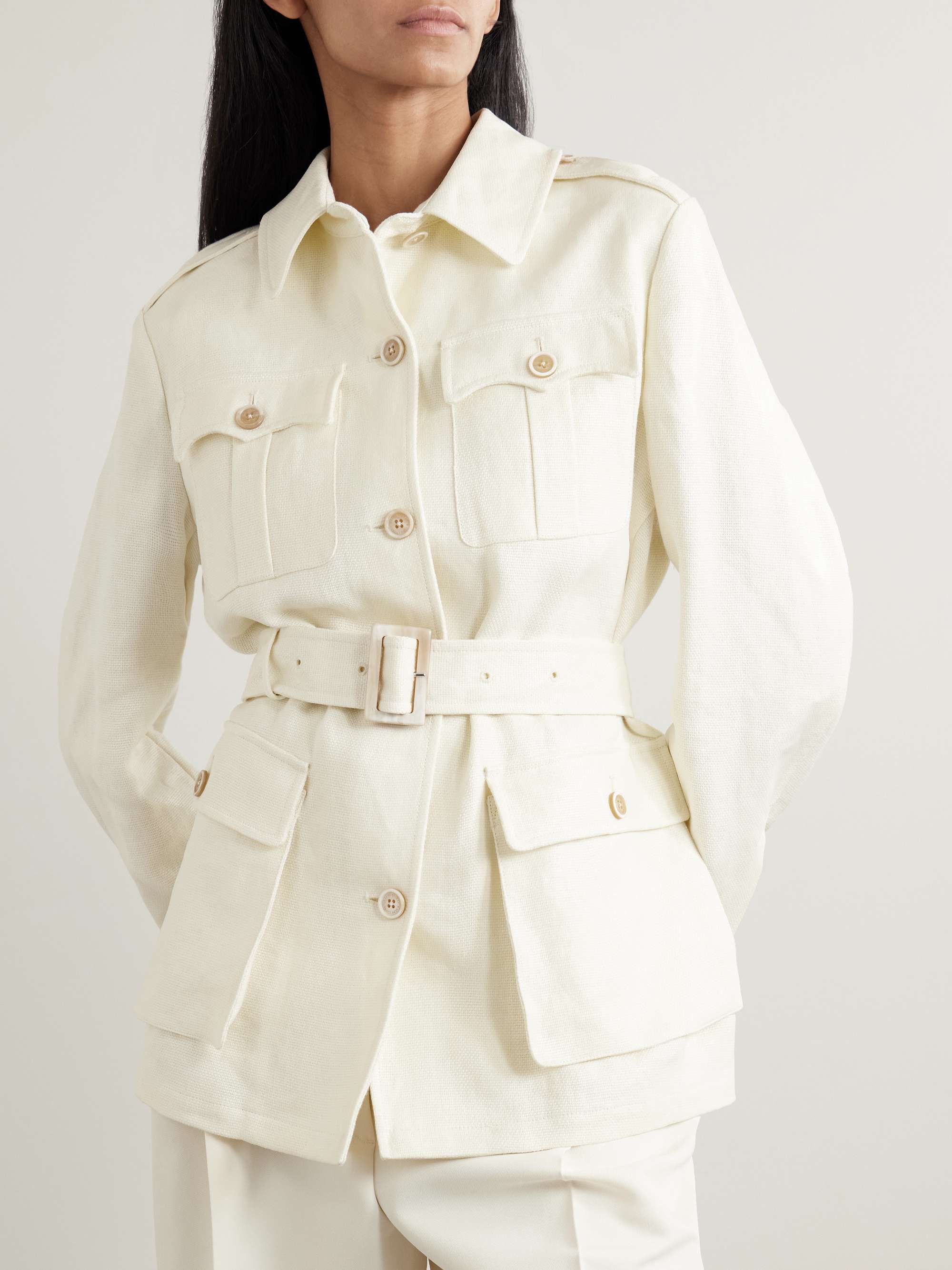 Sydney belted linen-canvas jacket view