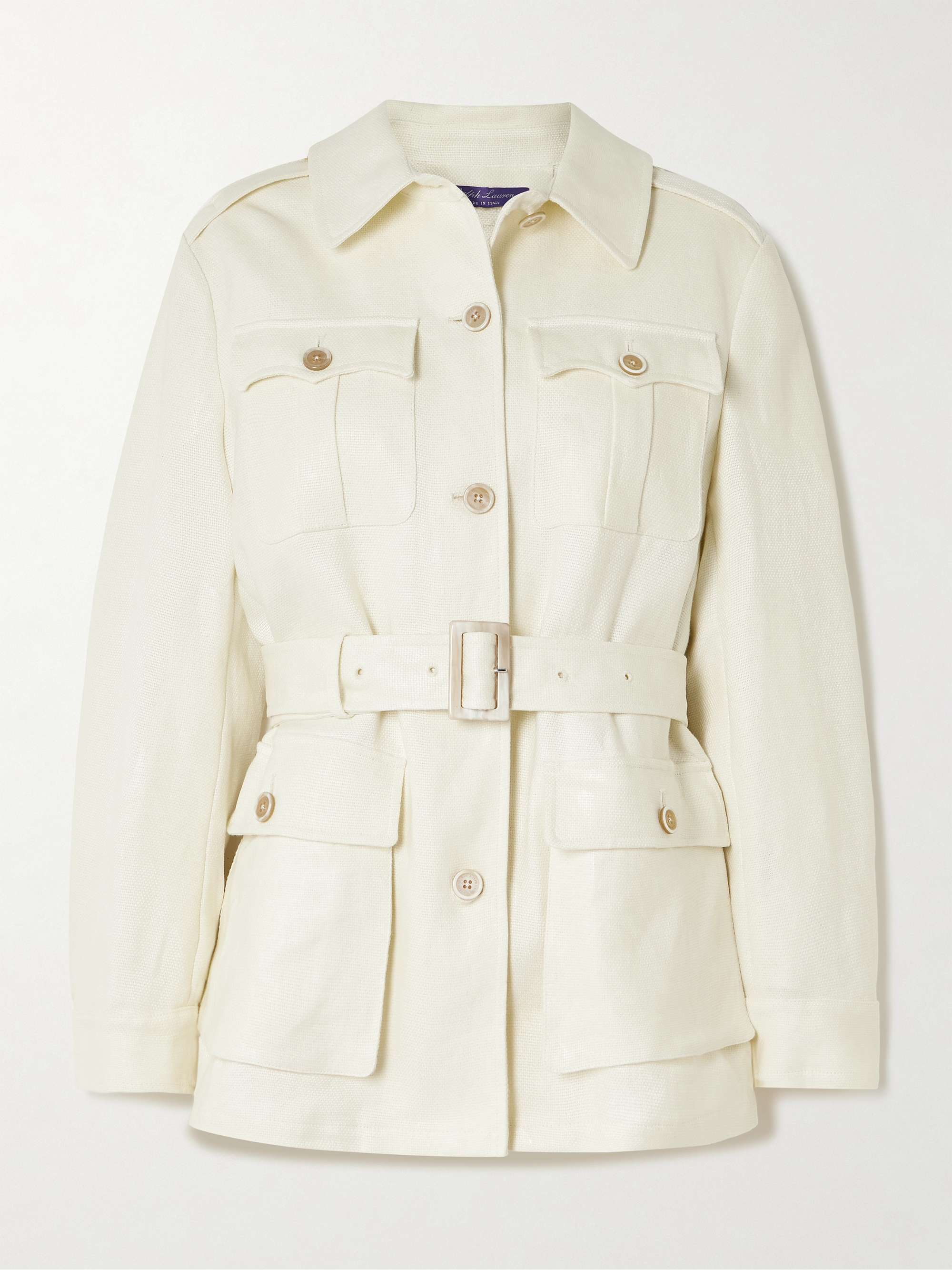 Sydney belted linen-canvas jacket view