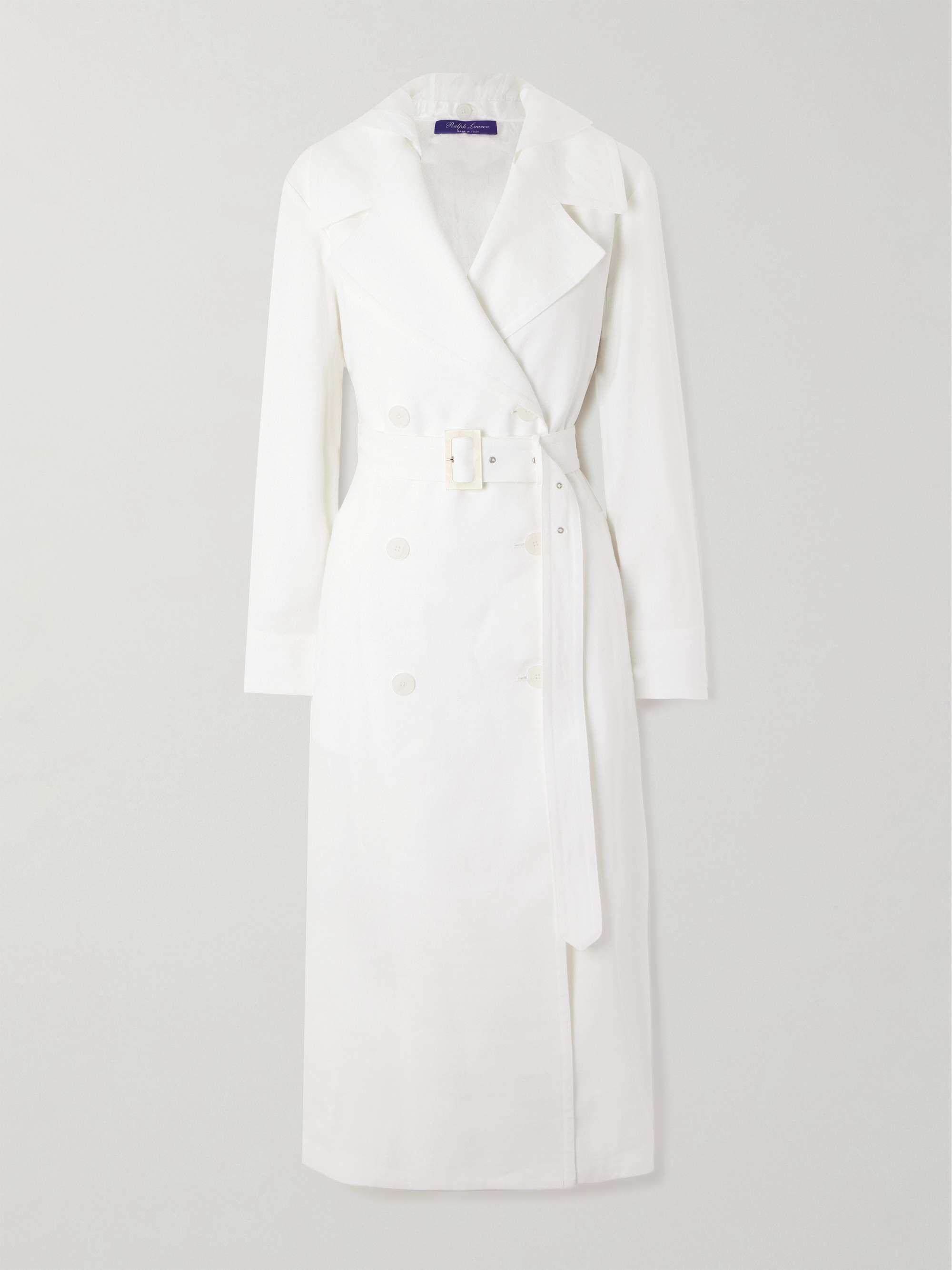 Maiden hooded linen-blend canvas and voile trench coat view