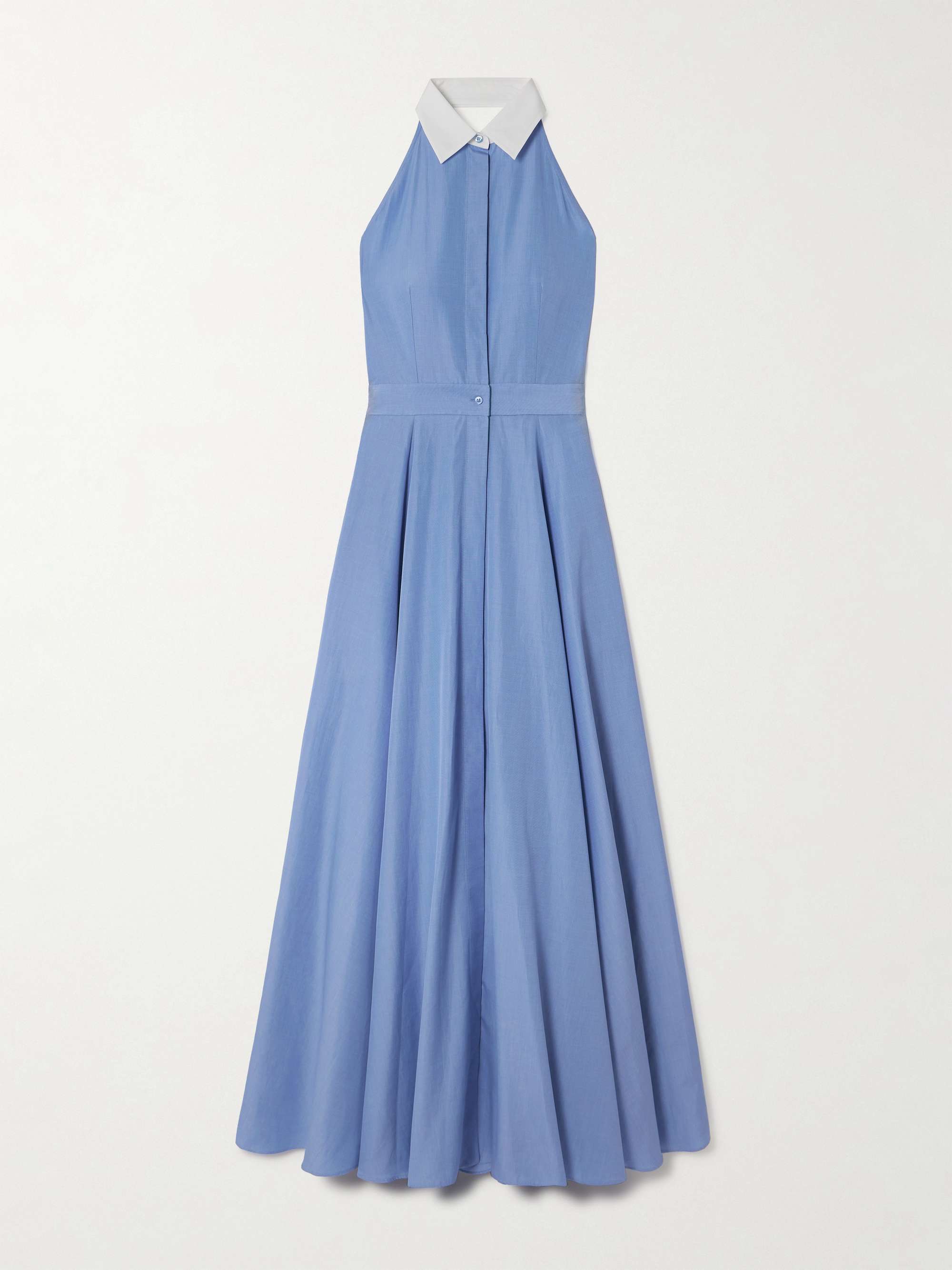 Eldred open-back pleated cotton maxi dress view