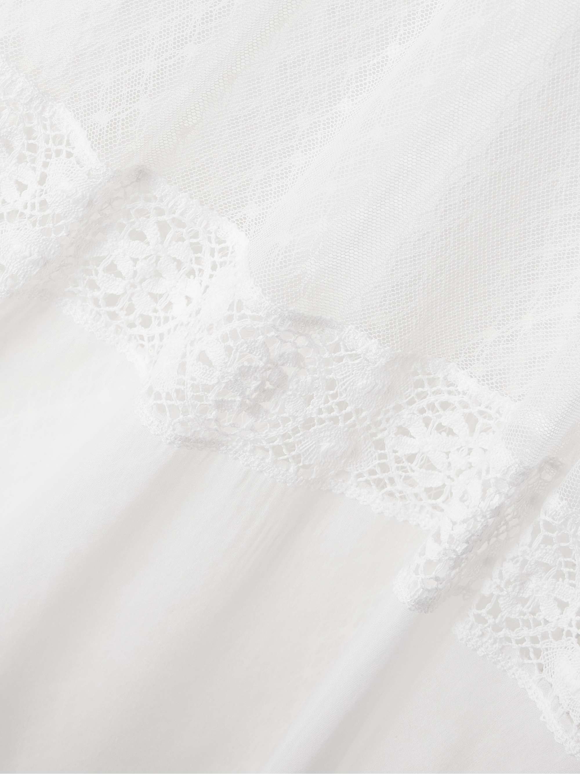 Malti lace-trimmed cotton and mulberry silk-blend voile and tulle maxi skirt view