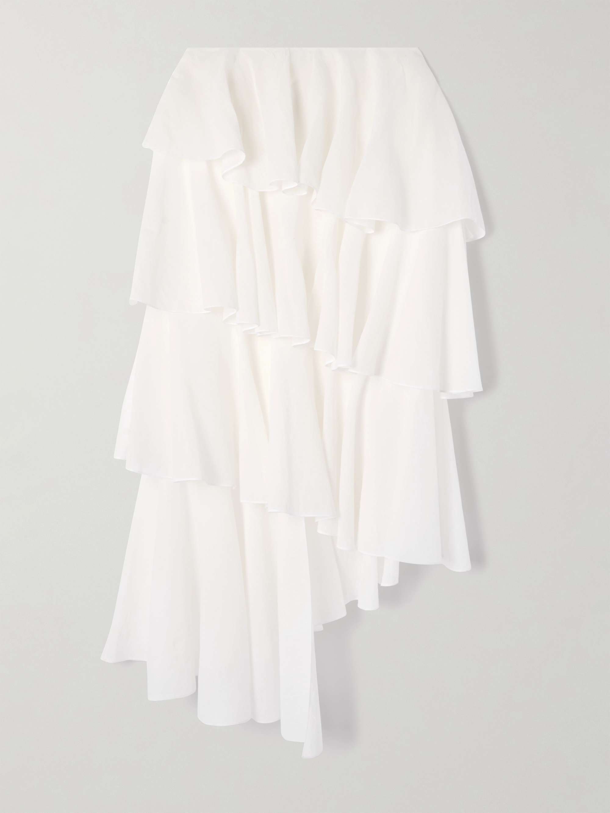 Tiered asymmetric cotton midi skirt view