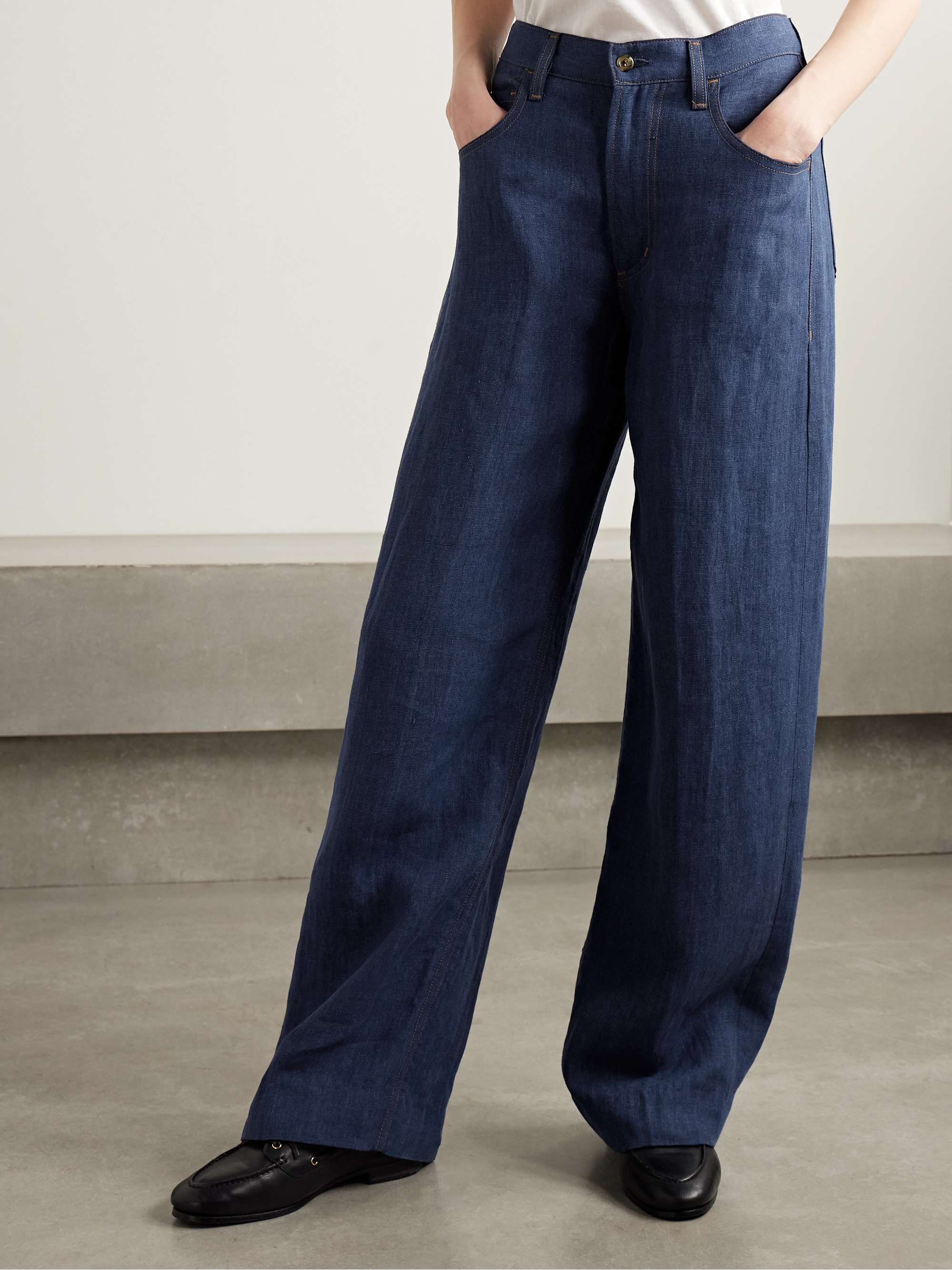 + Argent Ayla Baggy linen wide-leg pants view
