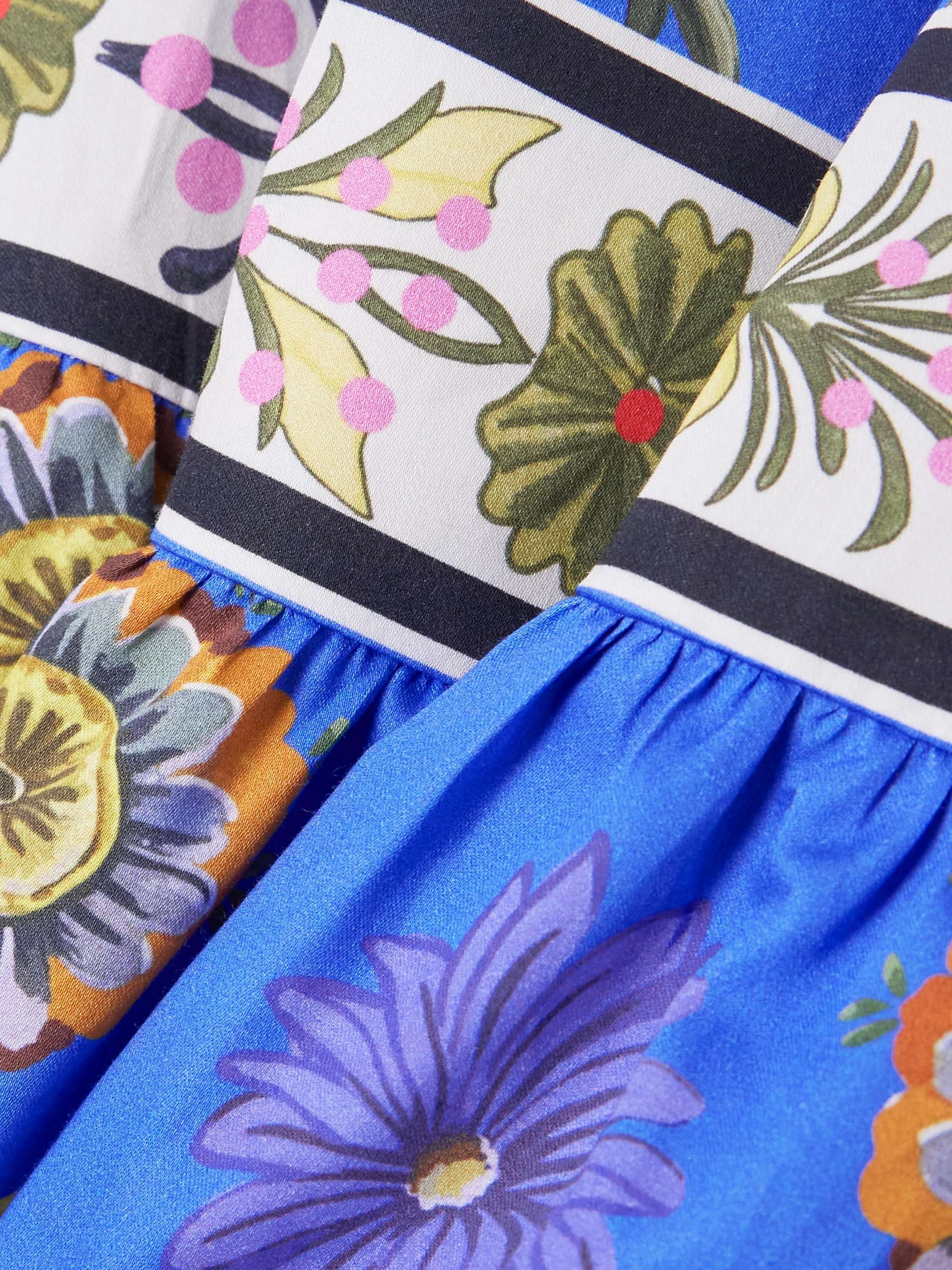 Paulina printed cotton-poplin midi skirt view
