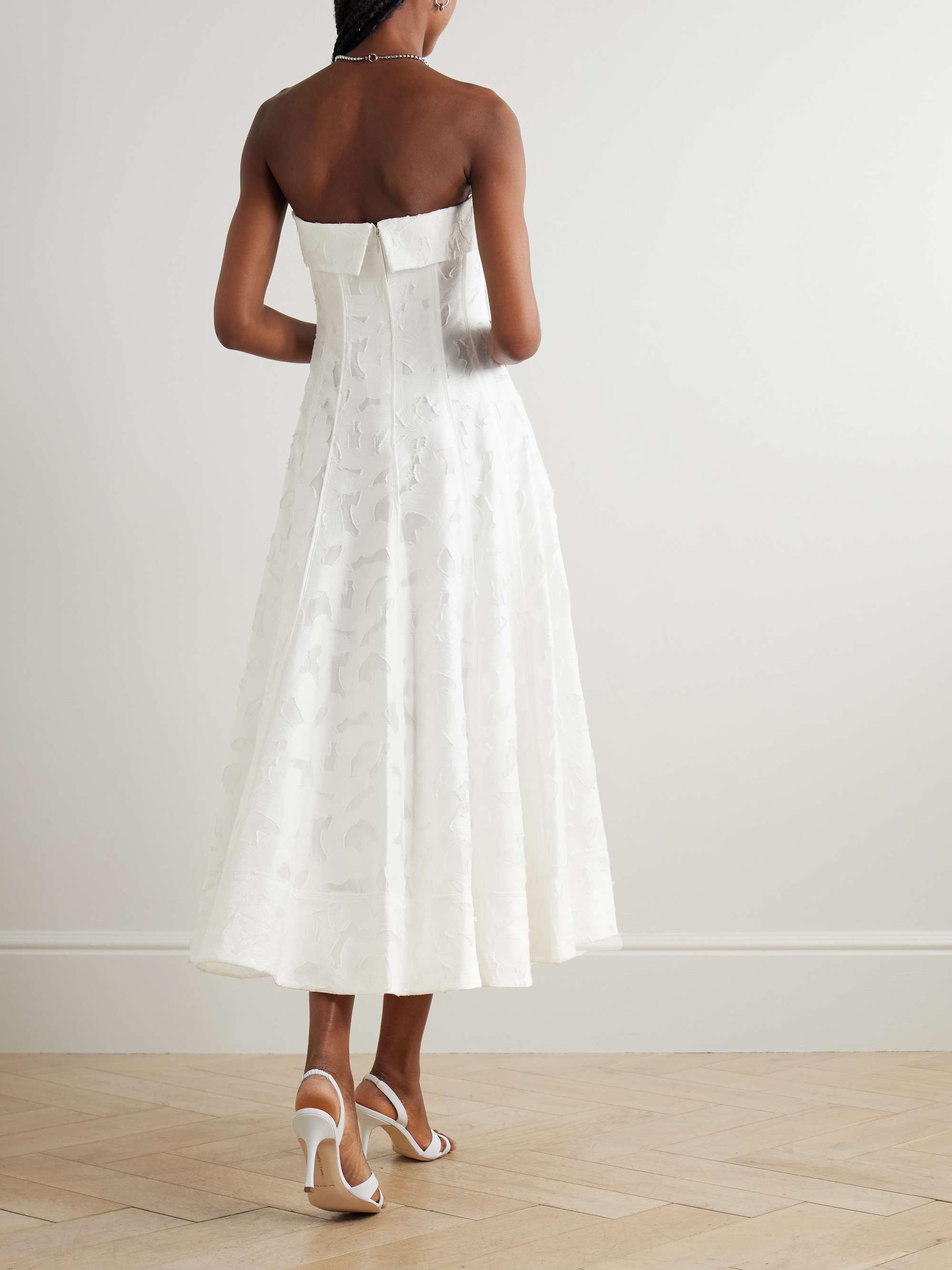 Imogen strapless fil coupé jacquard midi dress view