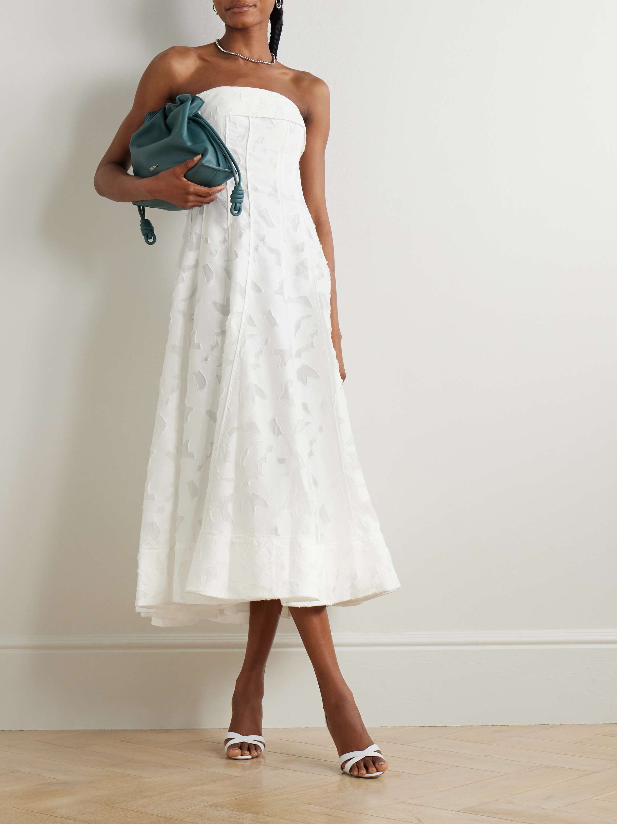 Imogen strapless fil coupé jacquard midi dress view