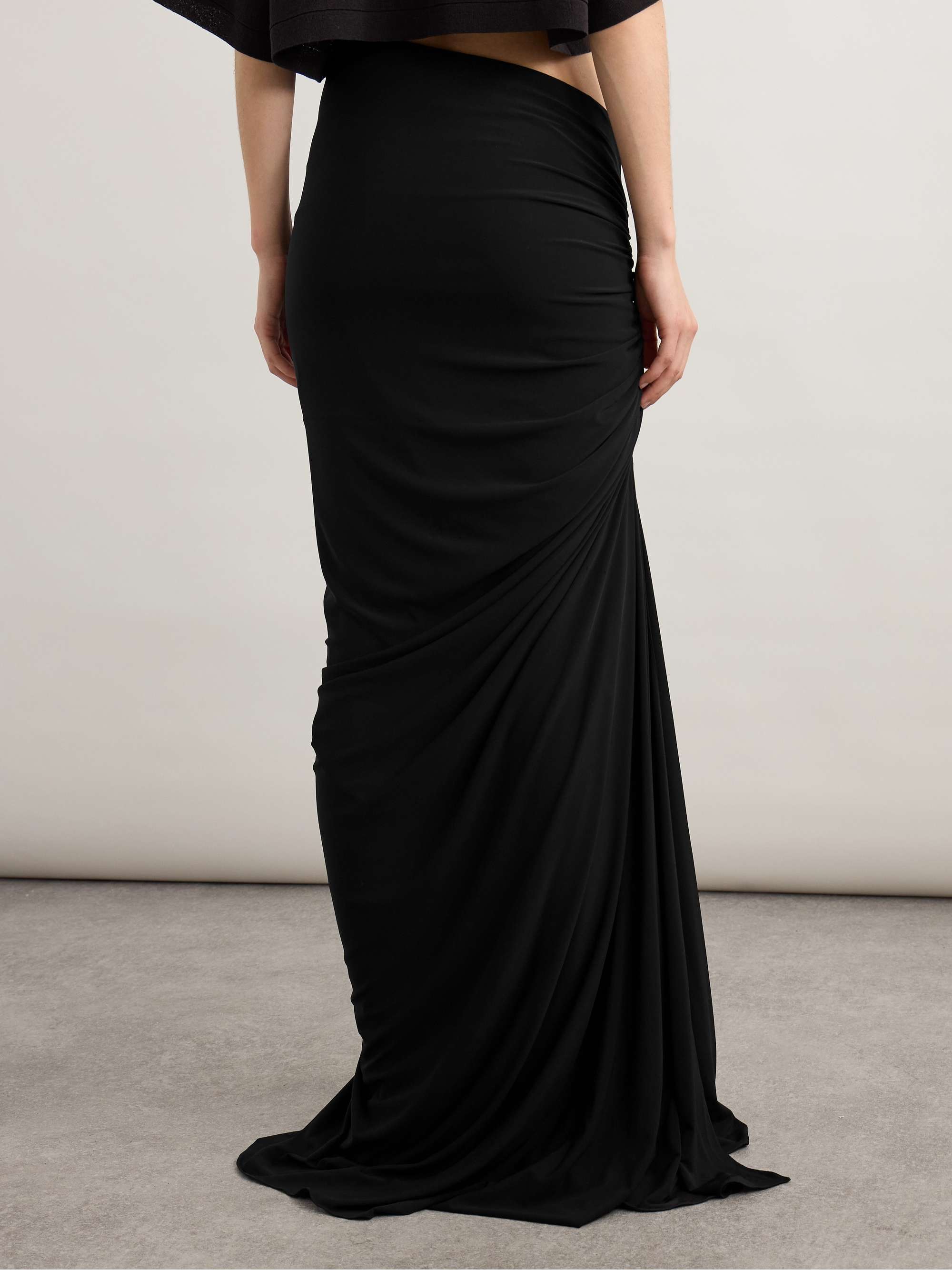 Draped stretch-knit maxi skirt view