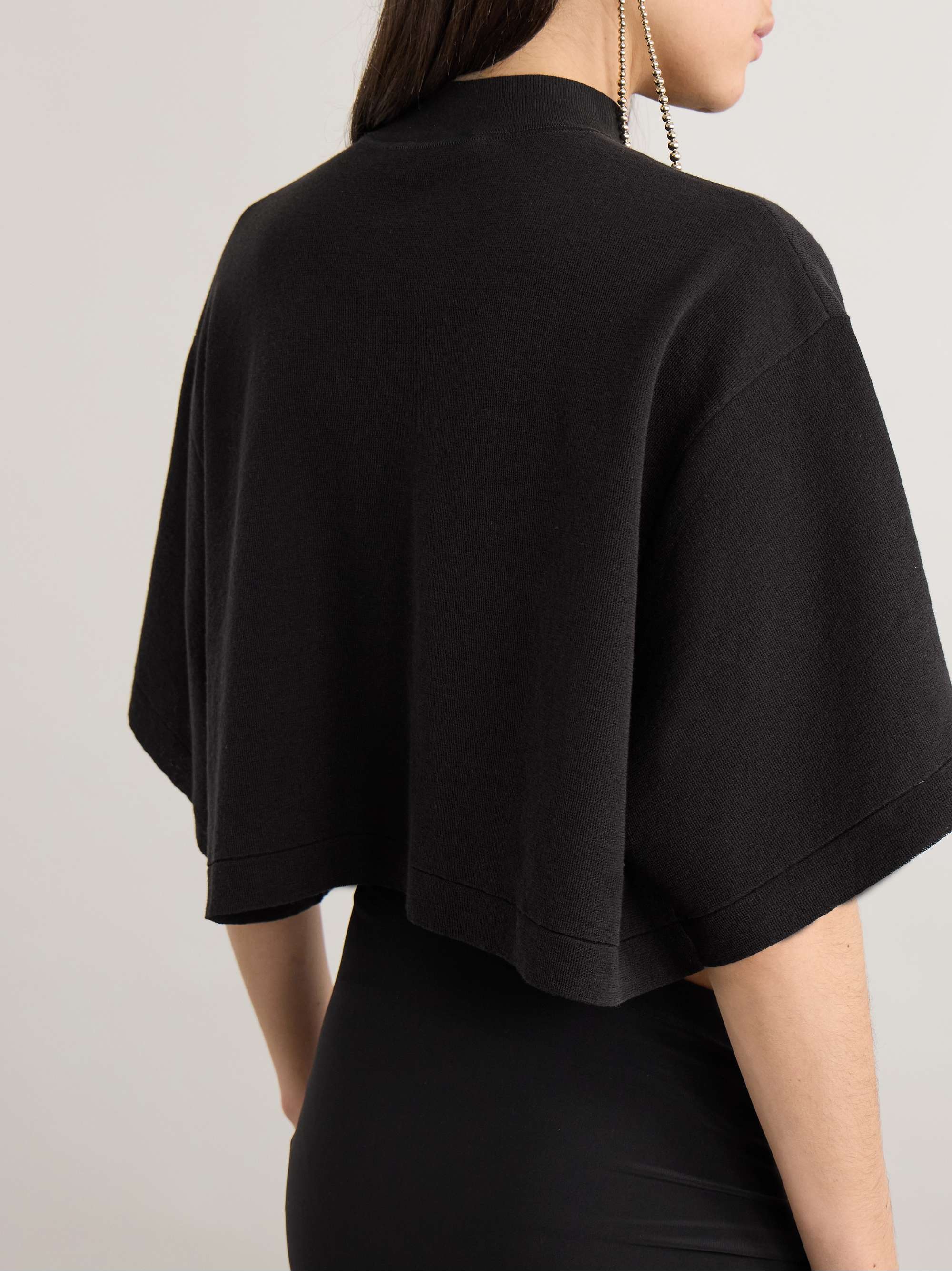 Cropped cotton-jersey T-shirt view