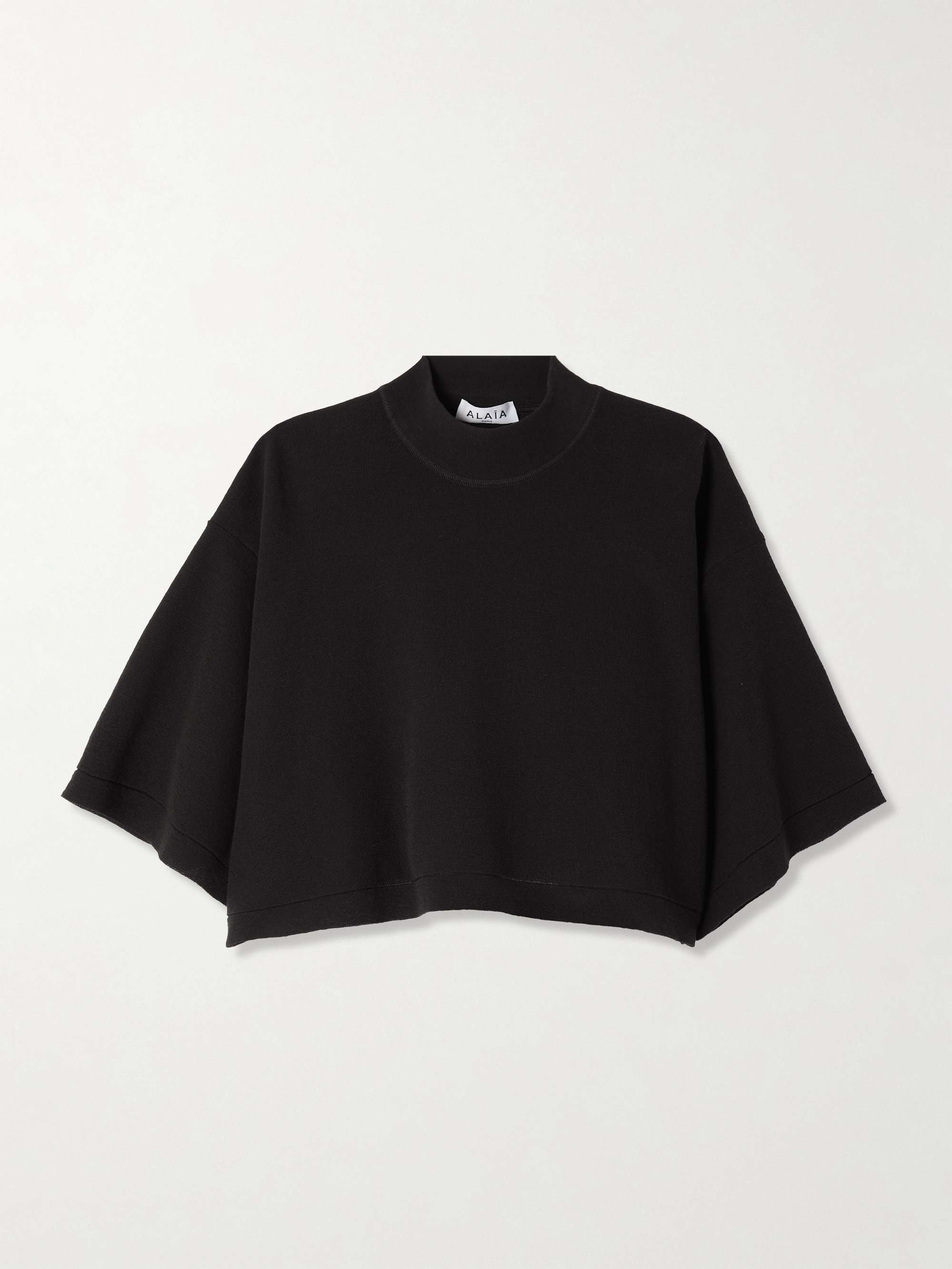 Cropped cotton-jersey T-shirt view