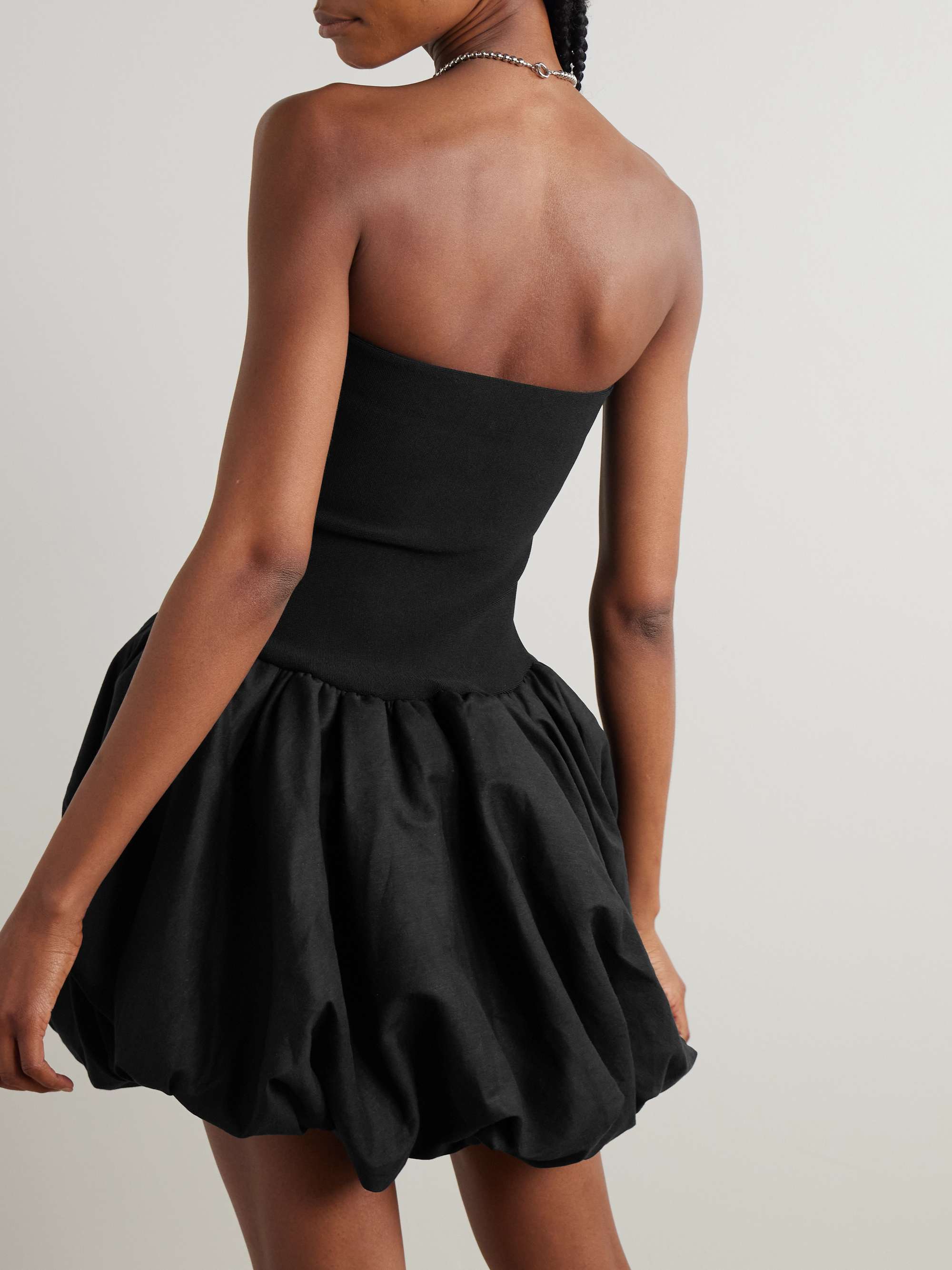 Pollie strapless stretch recycled-knit and linen-blend mini dress view