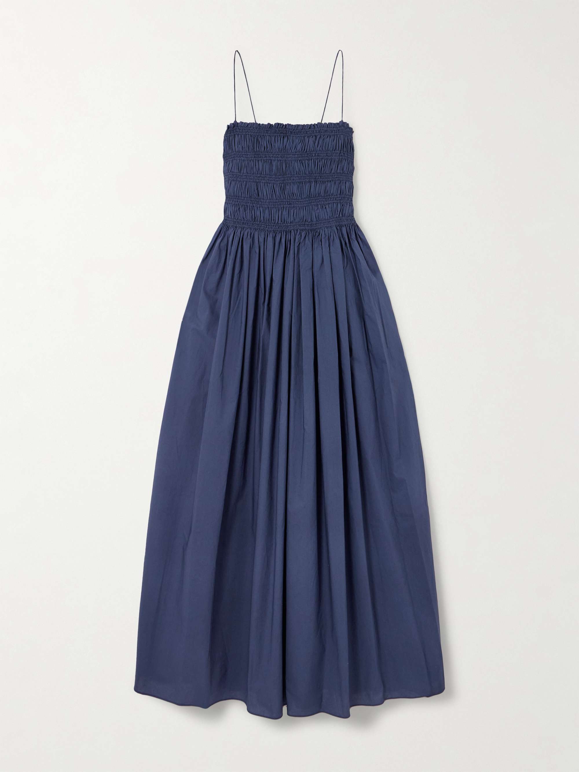 Shirred organic cotton midi dress view