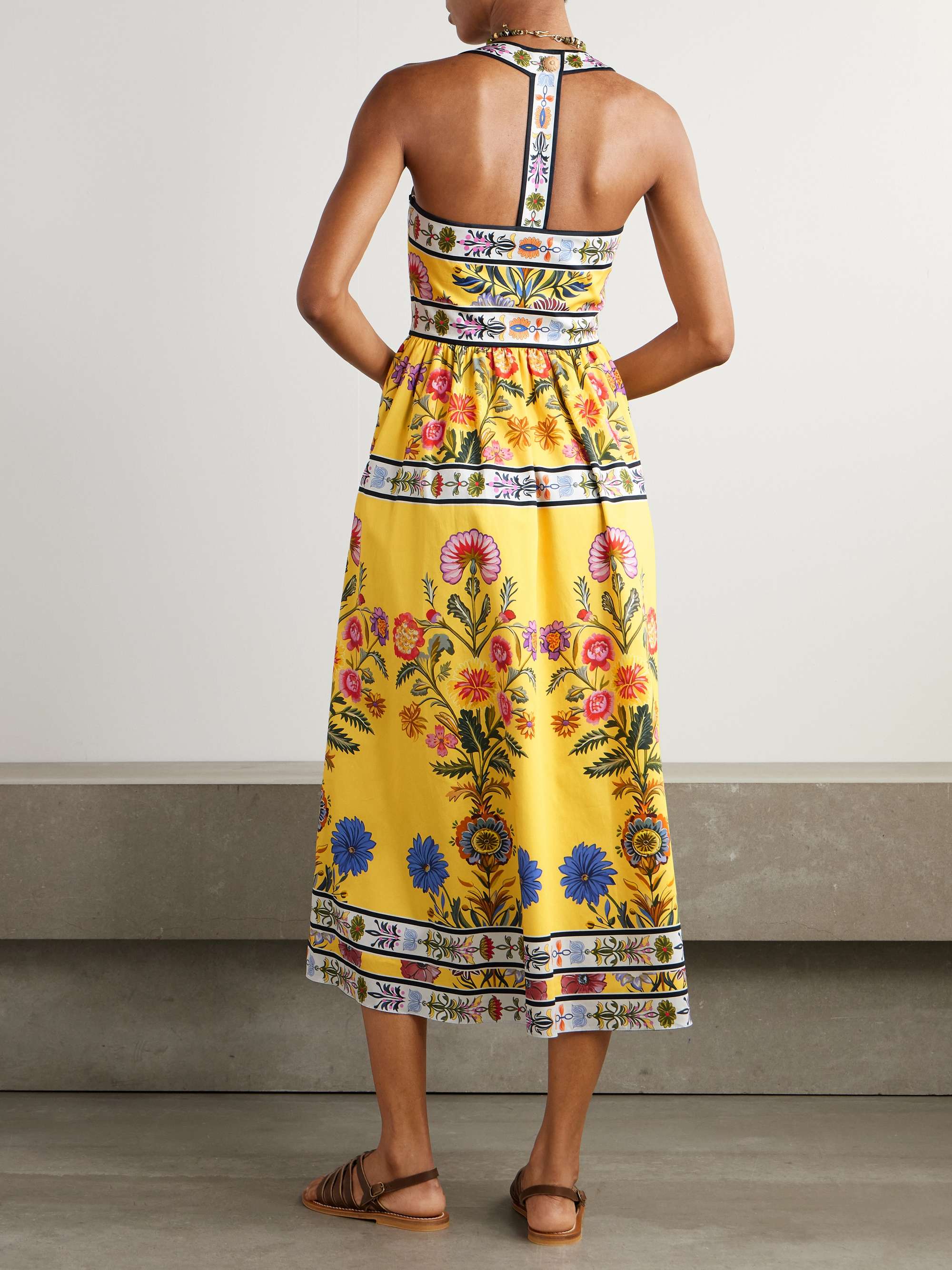 Mavaro printed cotton-poplin midi dress view