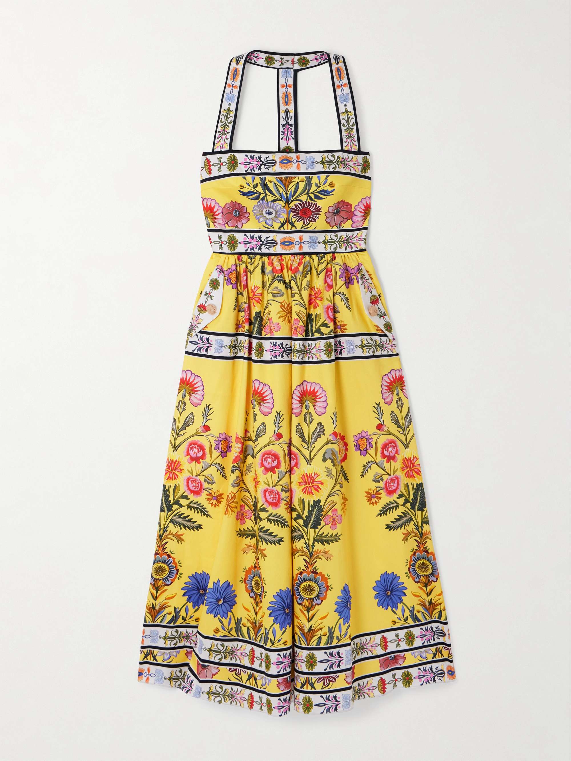 Mavaro printed cotton-poplin midi dress view