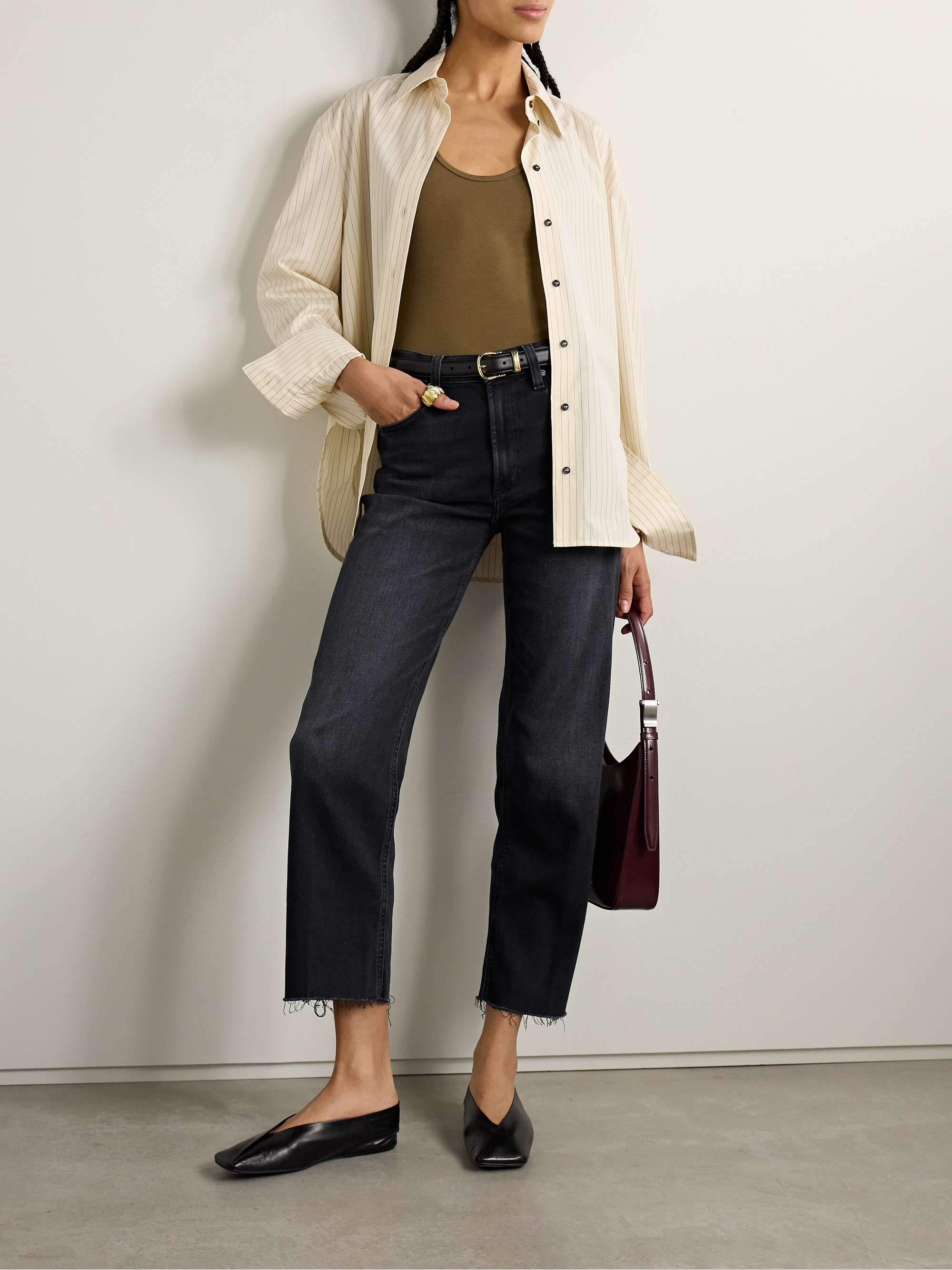 Palma frayed high-rise straight-leg jeans view