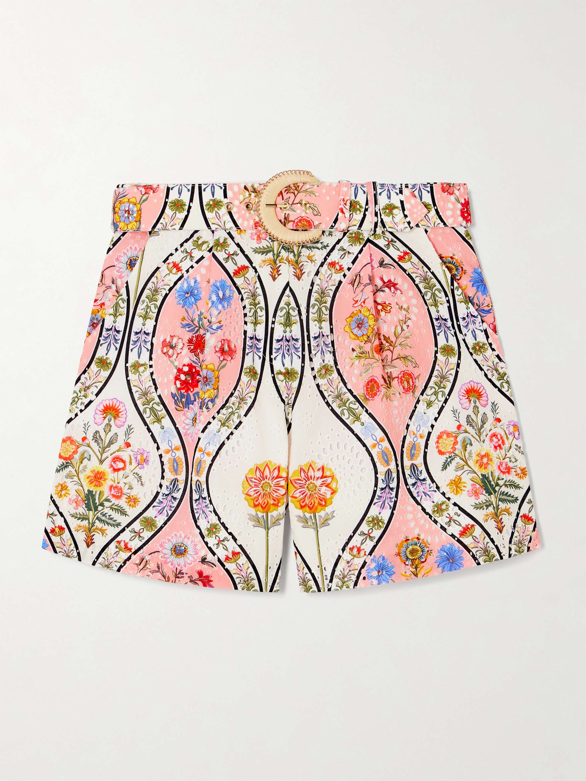 Gwen belted printed broderie anglaise cotton shorts view