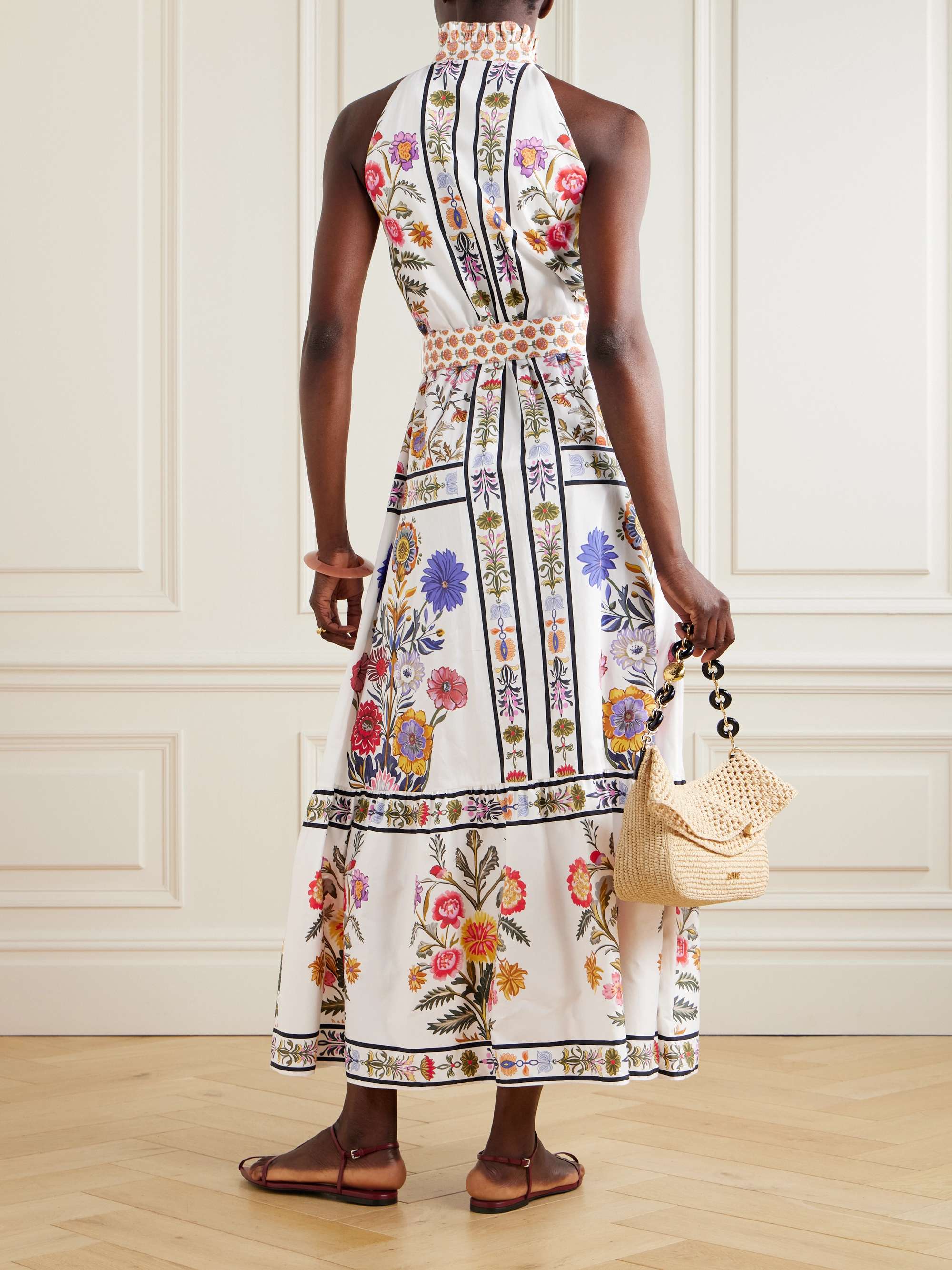 Biba tiered floral-print cotton-poplin maxi dress view