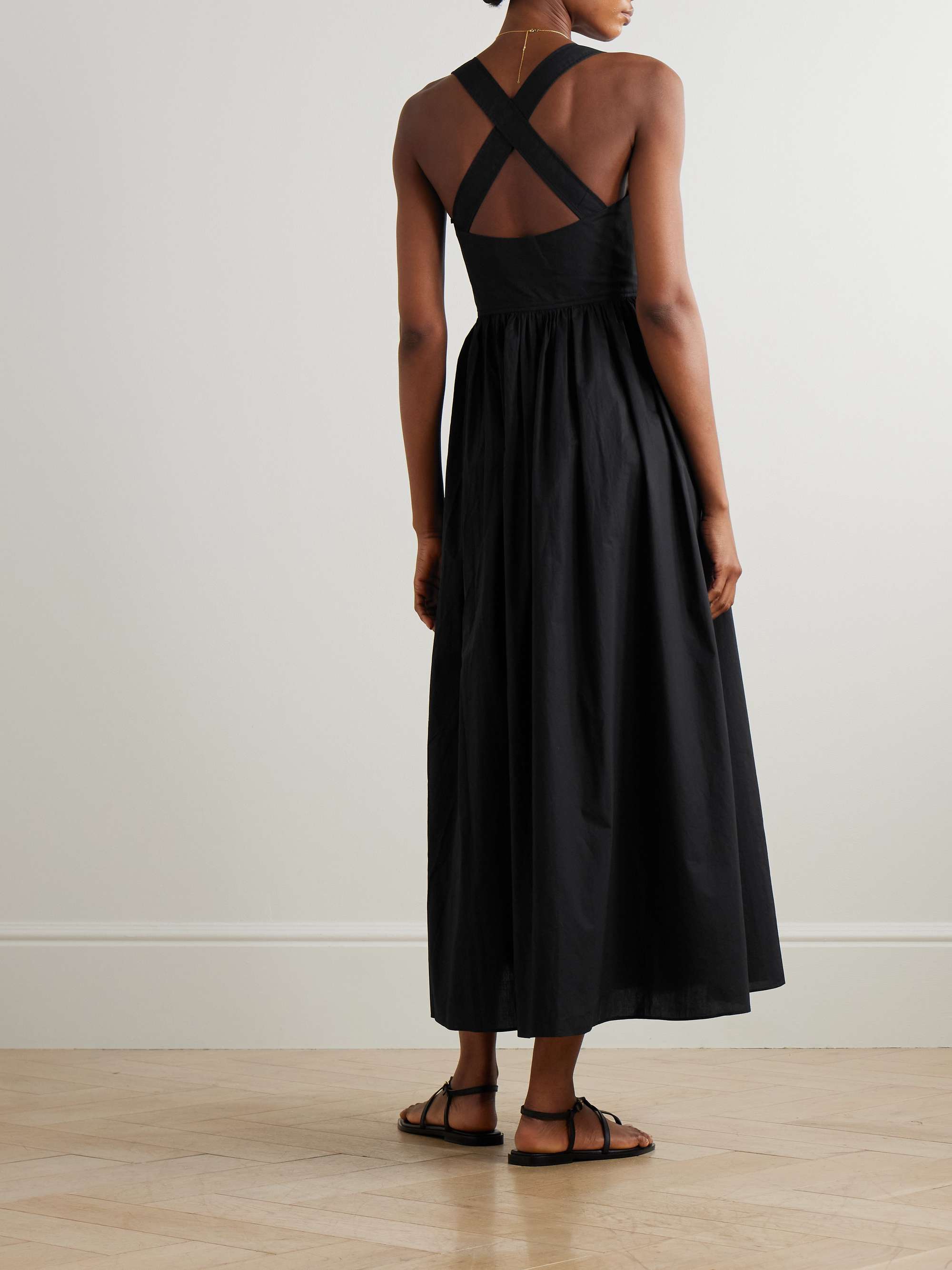 Gathered organic cotton midi dress view