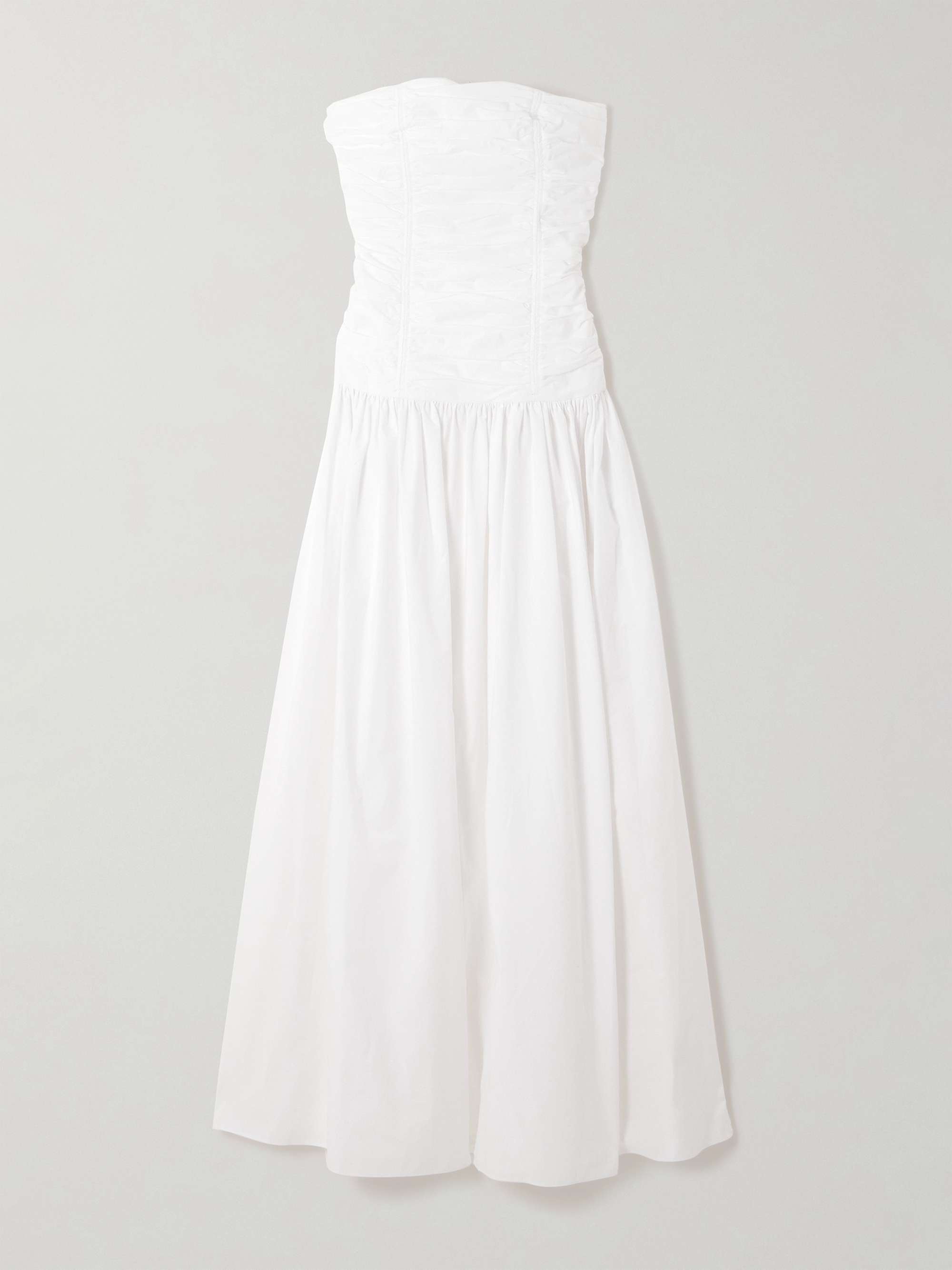 Strapless organic cotton-poplin maxi dress view