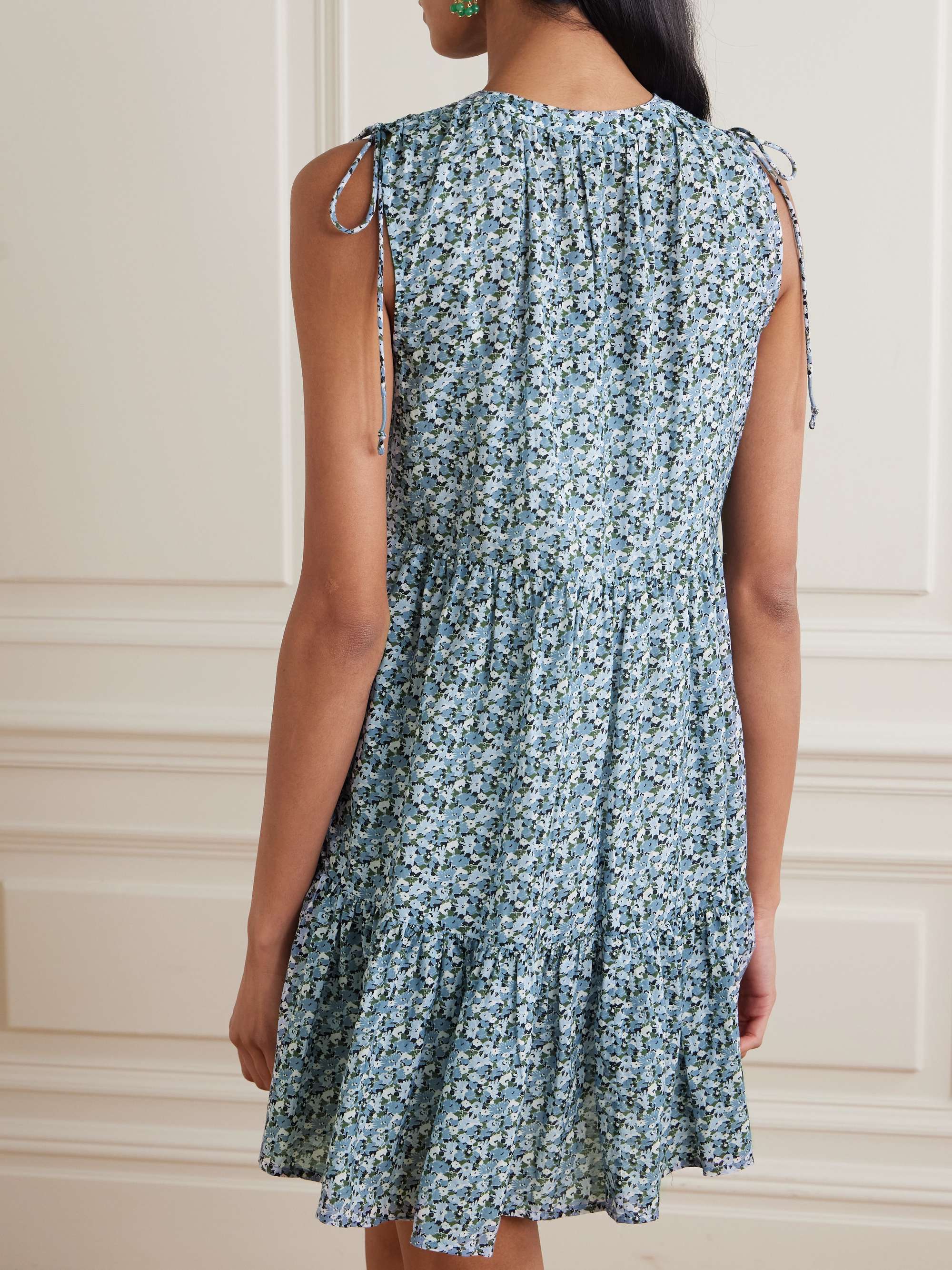 Yulianna tiered floral-print cotton-blend voile mini dress view