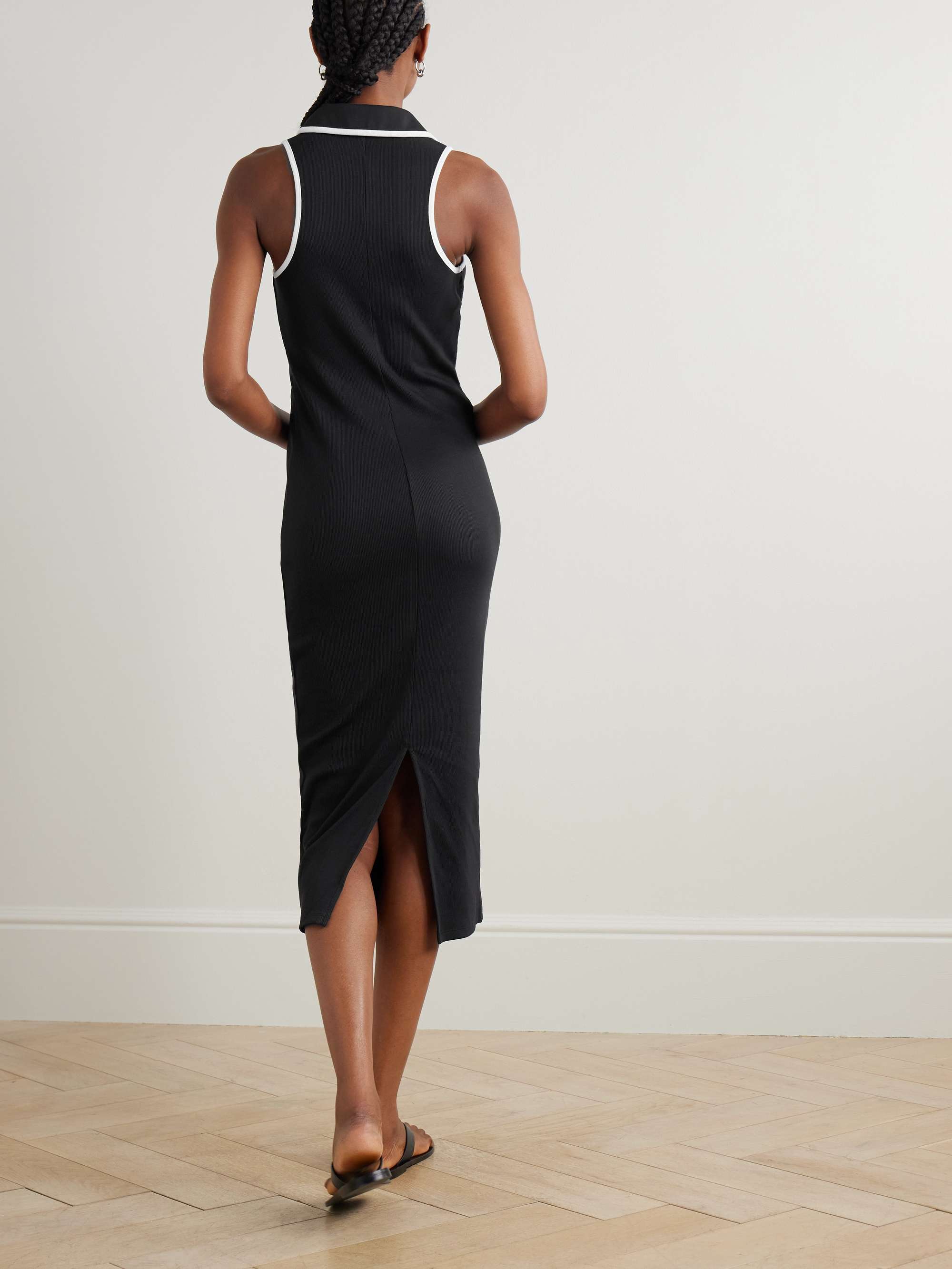 Darien ribbed stretch-Pima cotton midi dress view