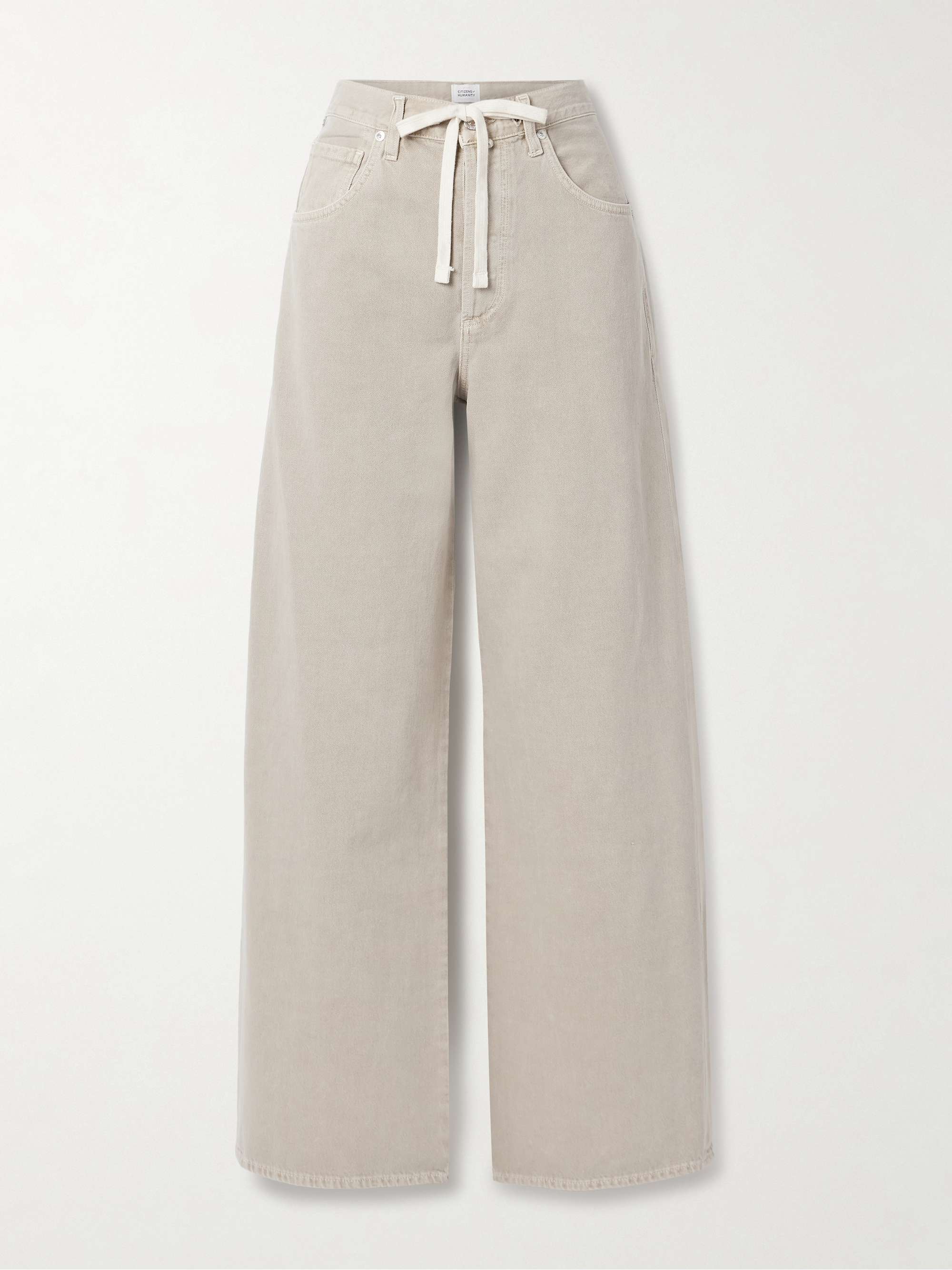 Brynn Drawstring mid-rise wide-leg jeans view