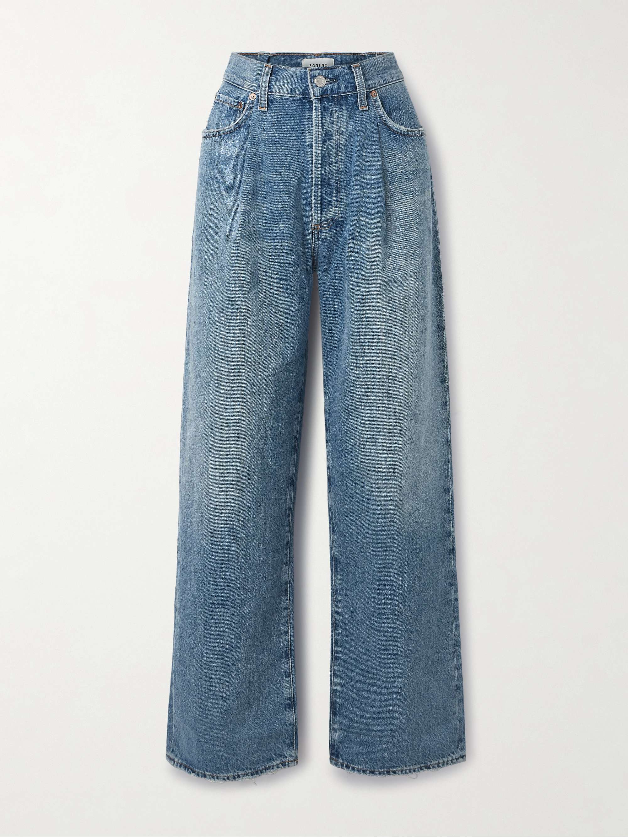 Franka pleated high-rise wide-leg jeans view