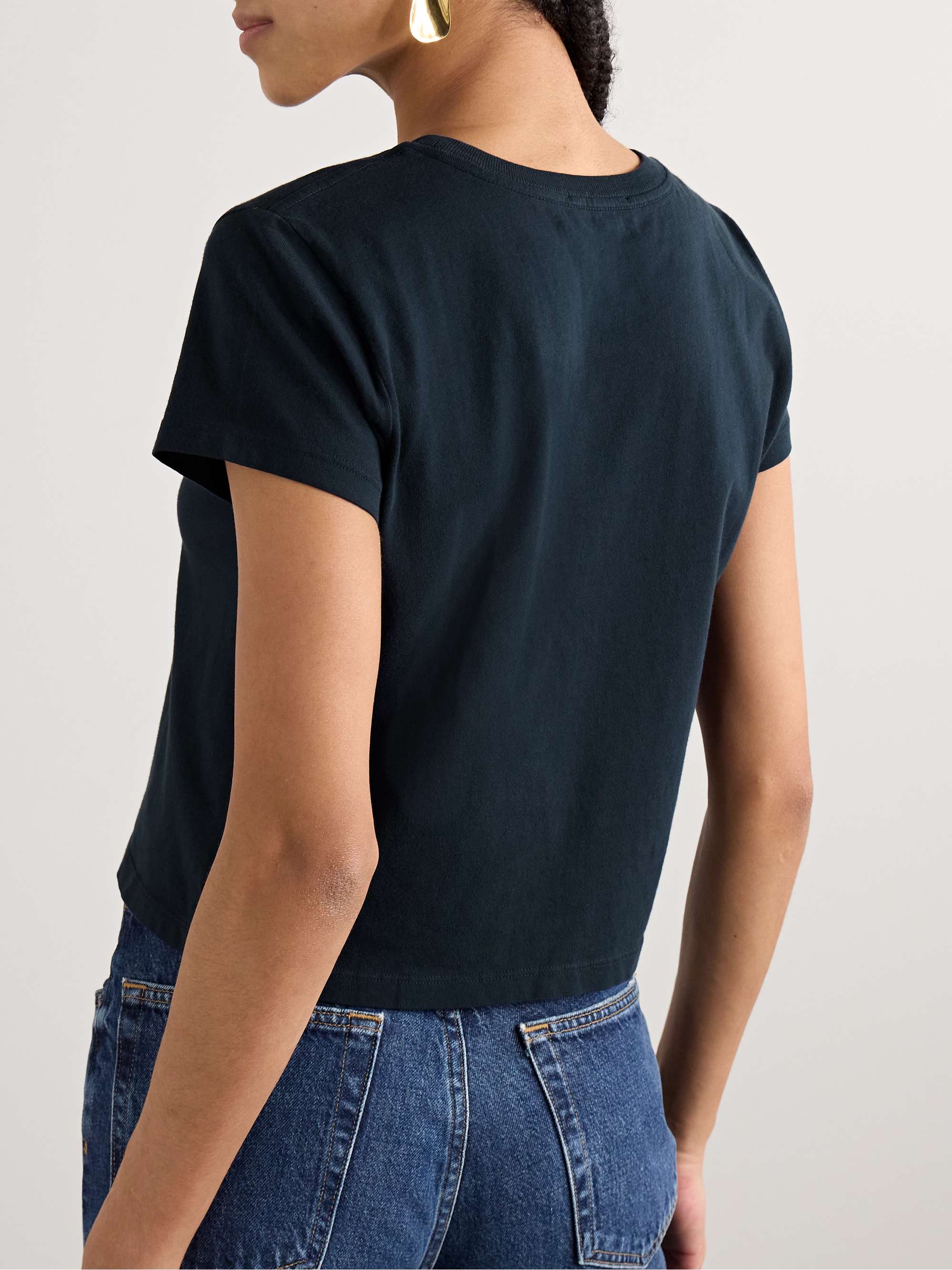 Adine cropped organic cotton-jersey T-shirt view