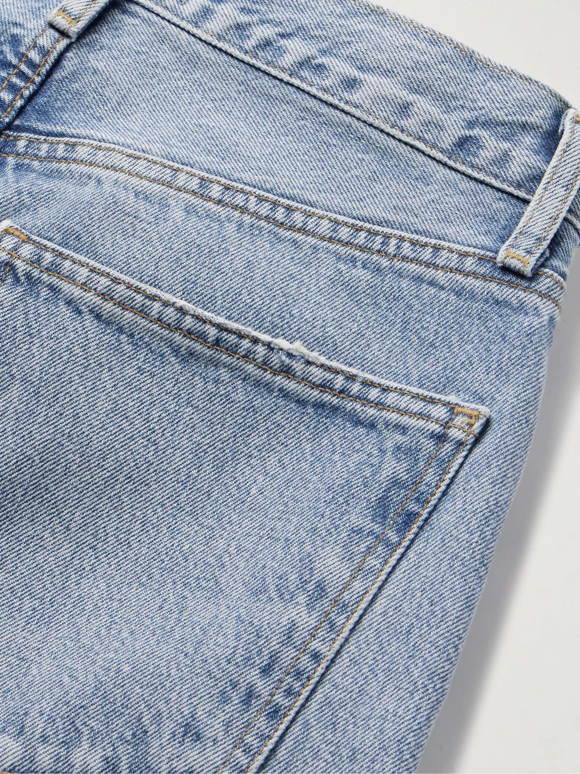 90's Pinch Waist Long frayed high-rise straight-leg jeans view