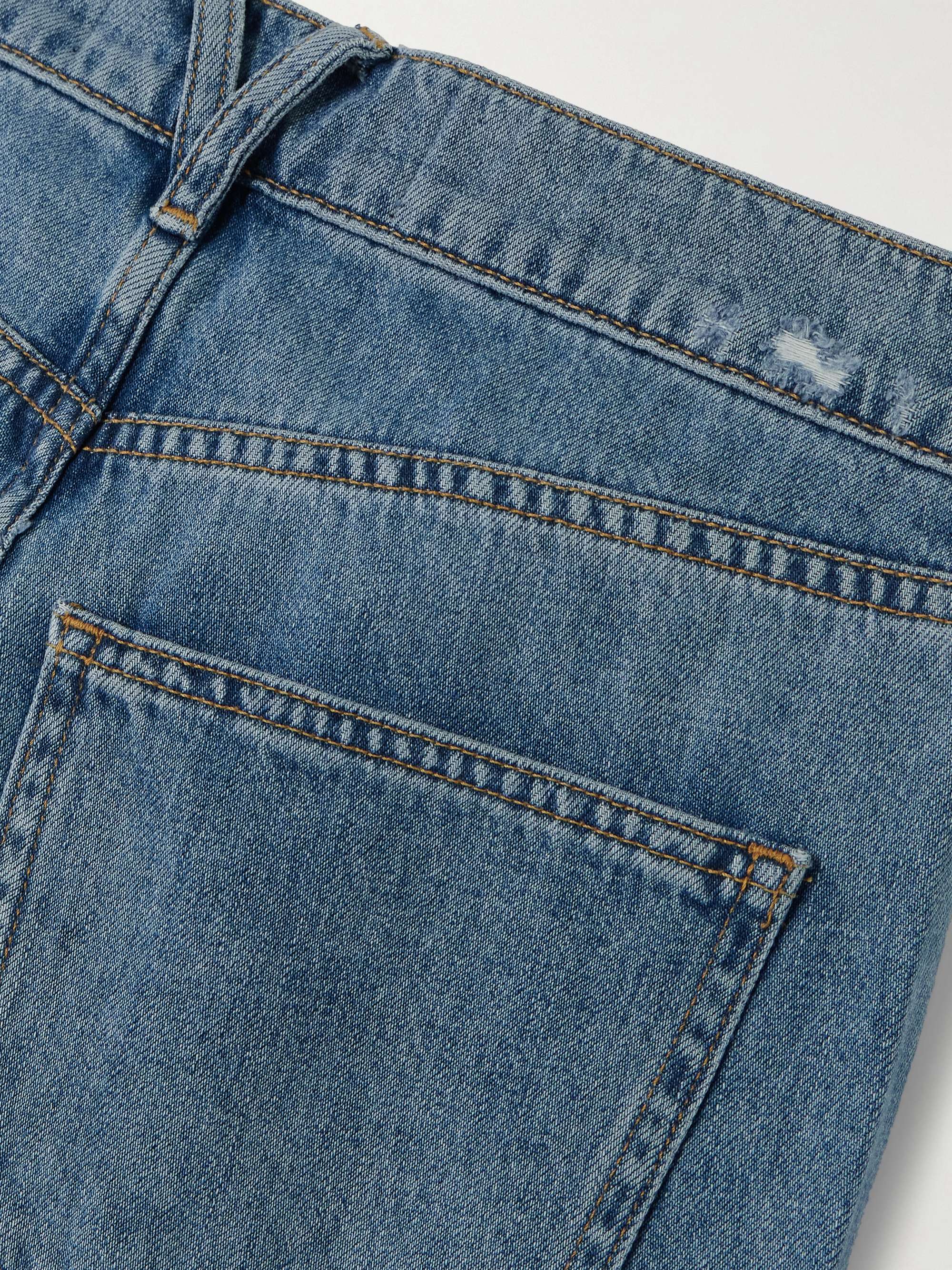 Kasey frayed mid-rise wide-leg jeans view