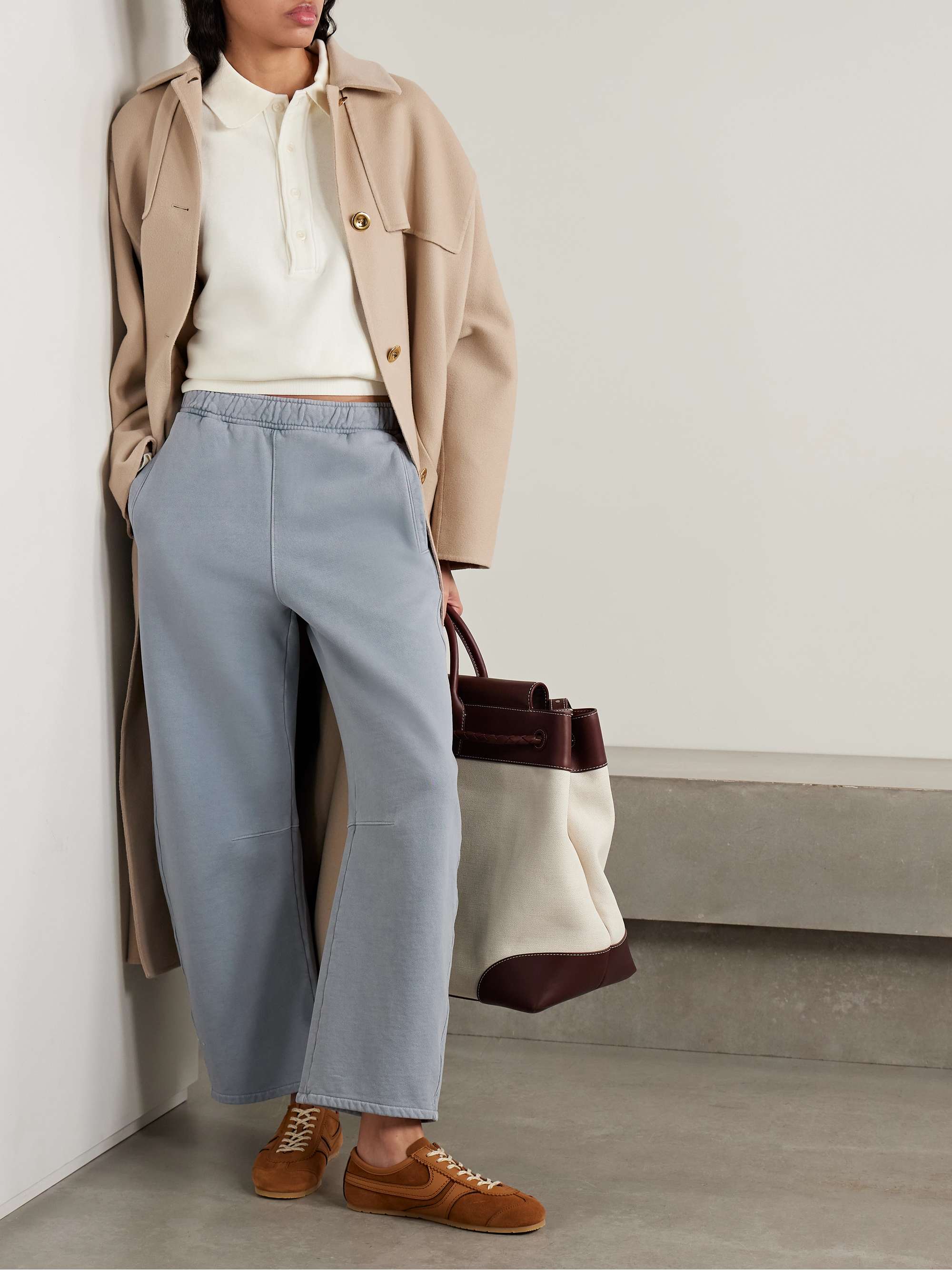 Miro cotton-jersey barrel-leg track pants view