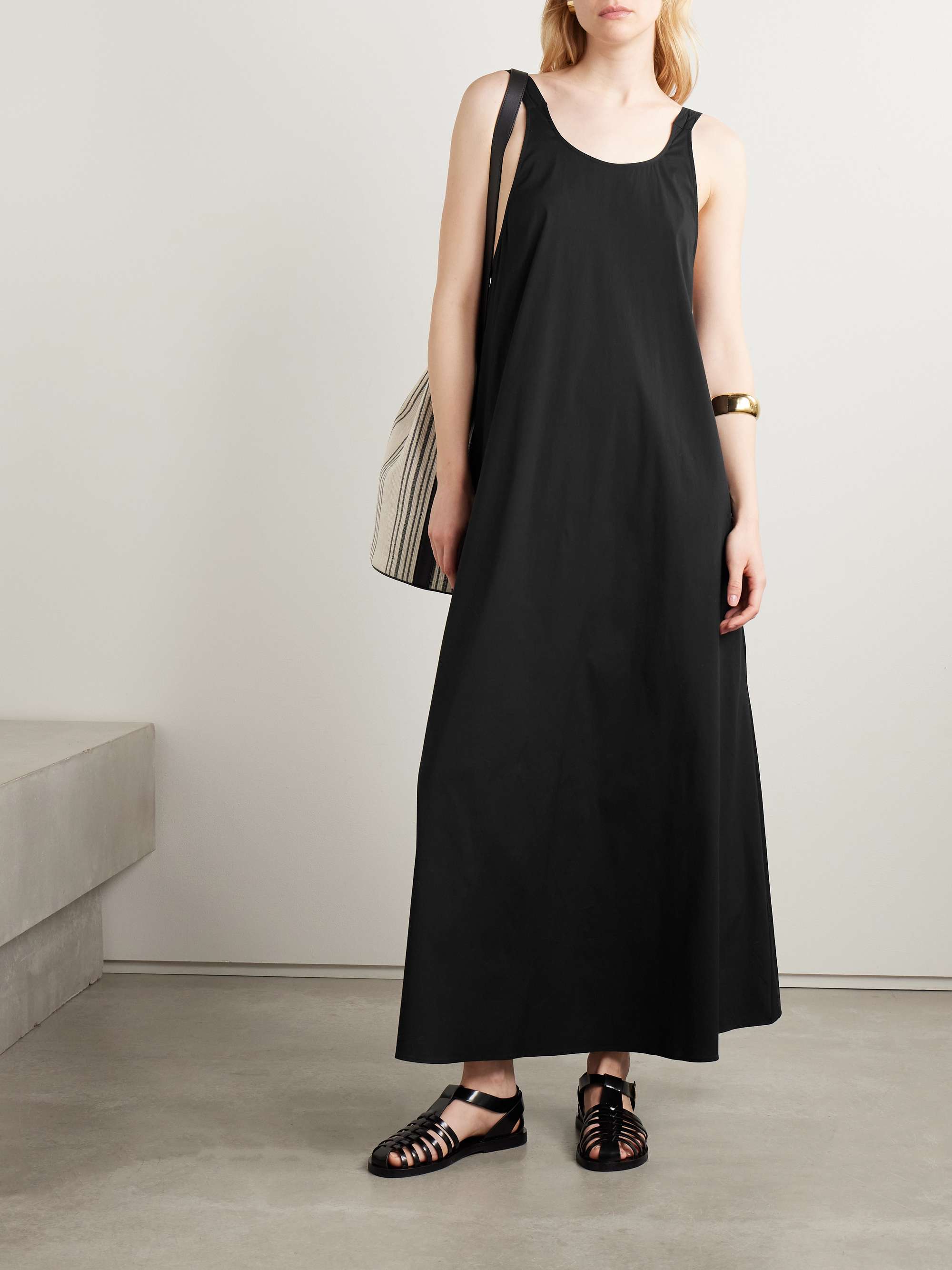 Romea open-back cotton-blend poplin maxi dress view