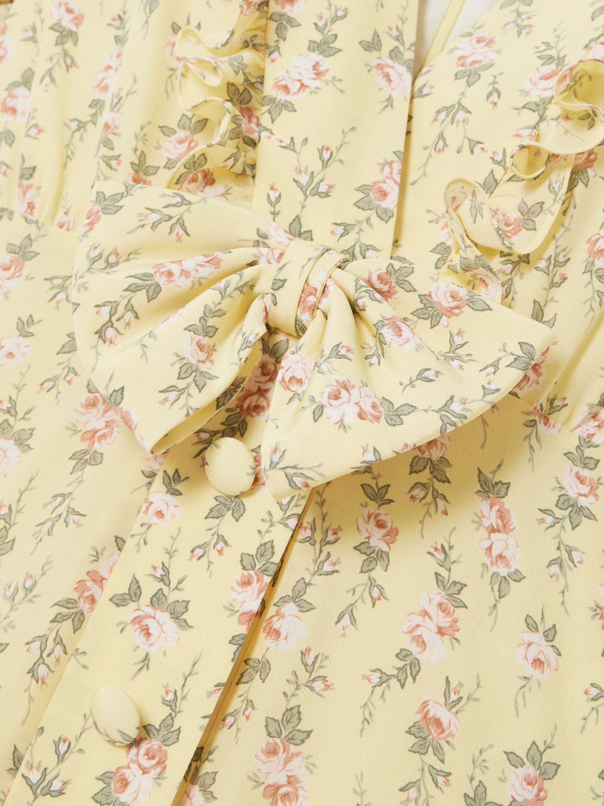 Garden Party bow-detailed floral-print silk crepe de chine midi dress view