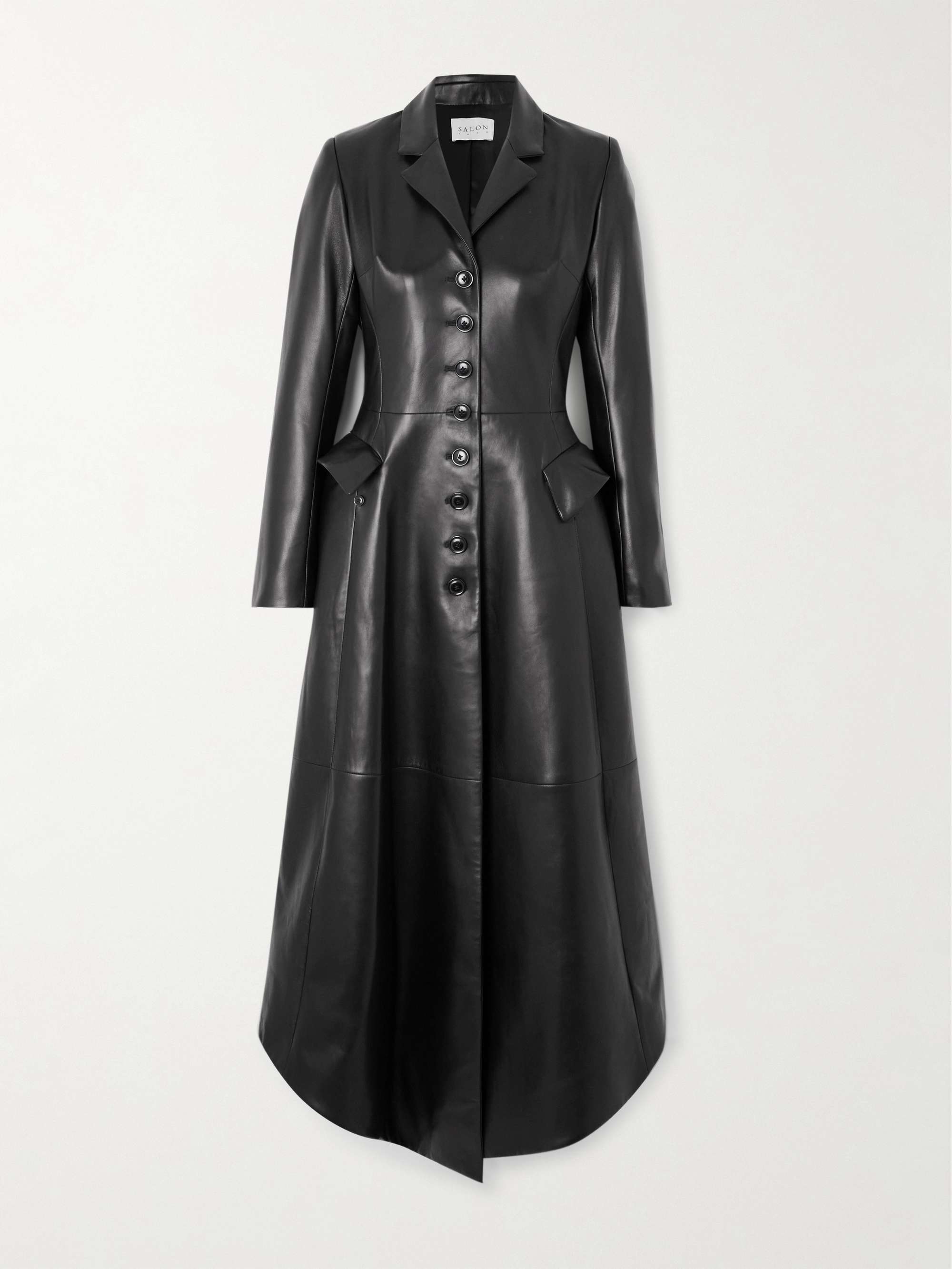 Rossetto asymmetric lace-up leather coat view