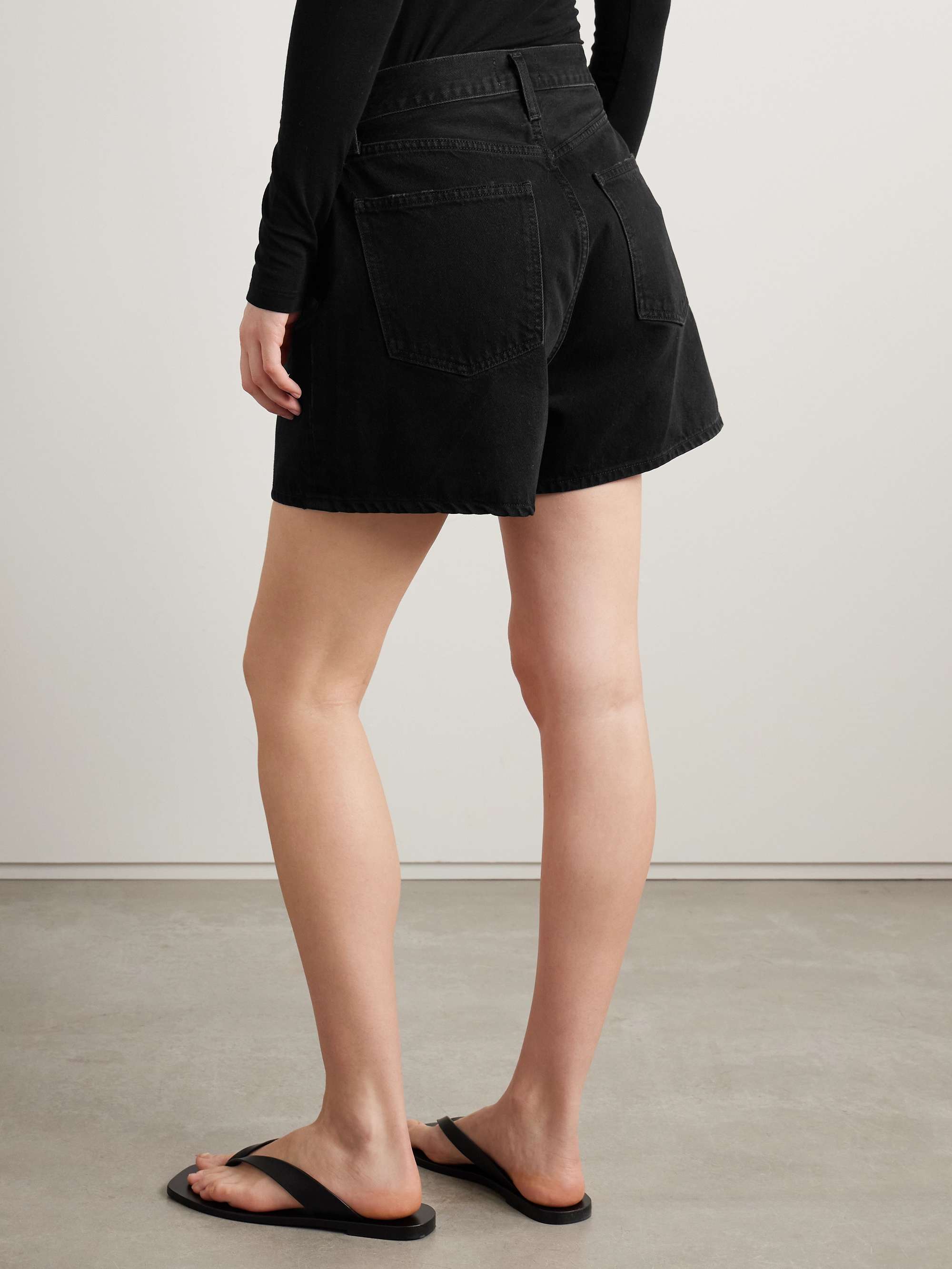Rhoda pleated organic denim shorts view