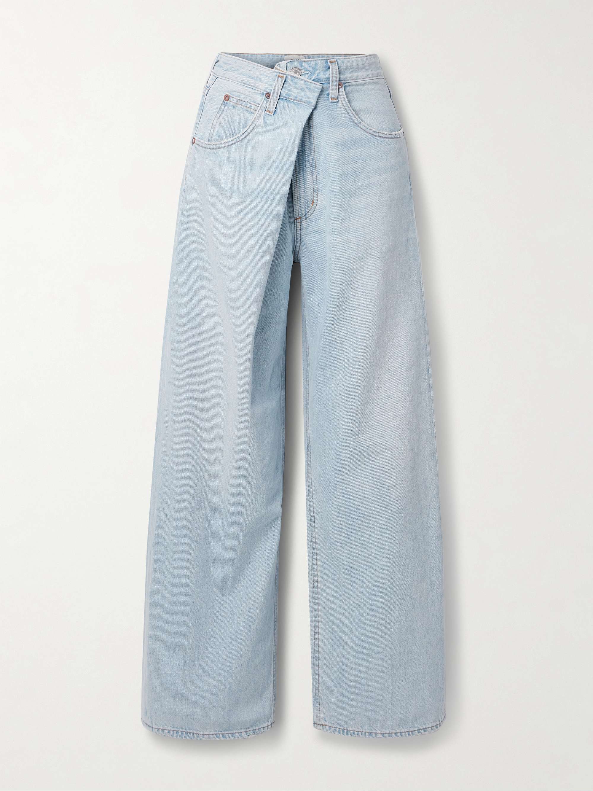 Vana draped low-rise wide-leg jeans view