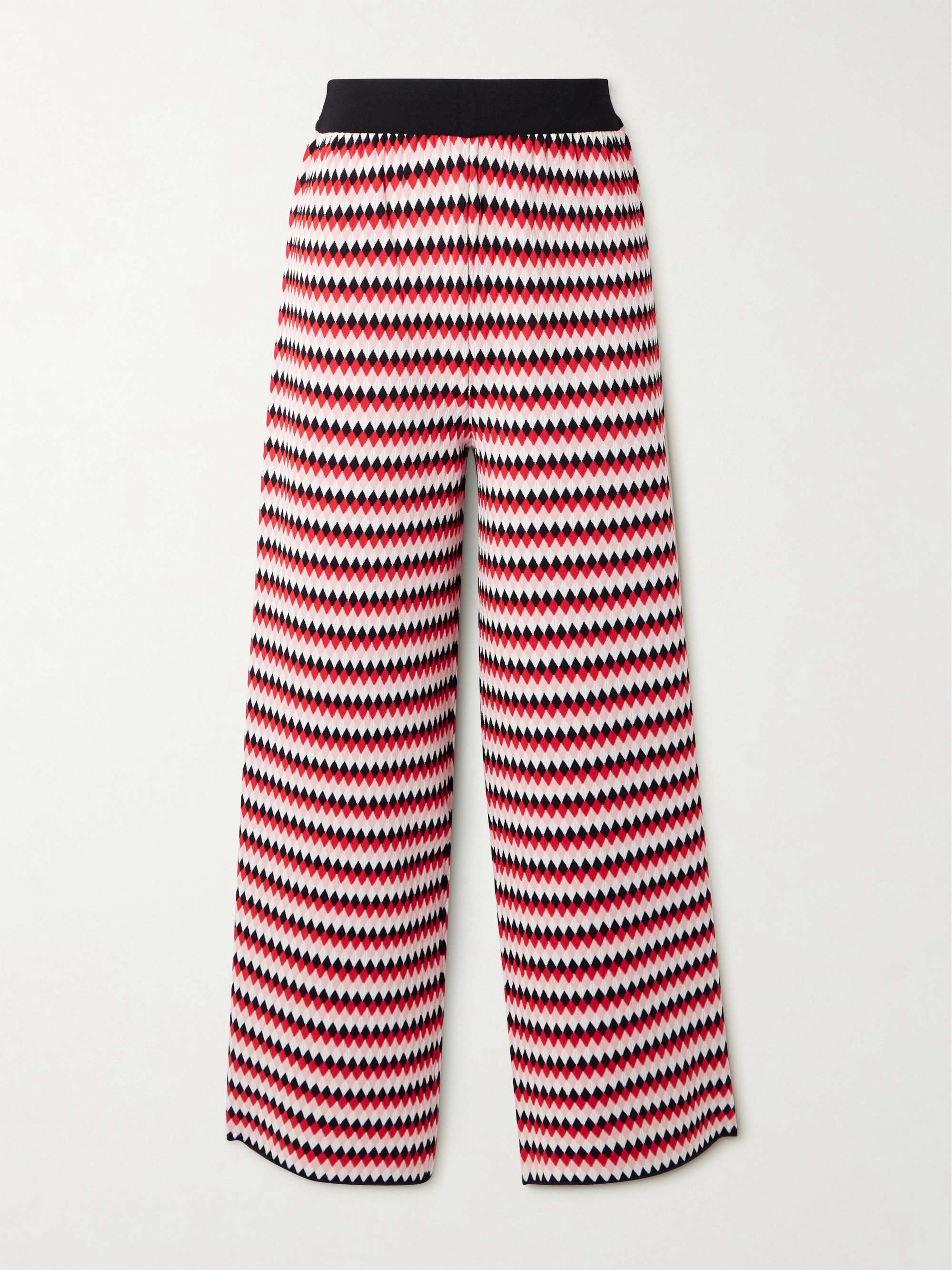Cropped wide-leg jacquard-knit pants view