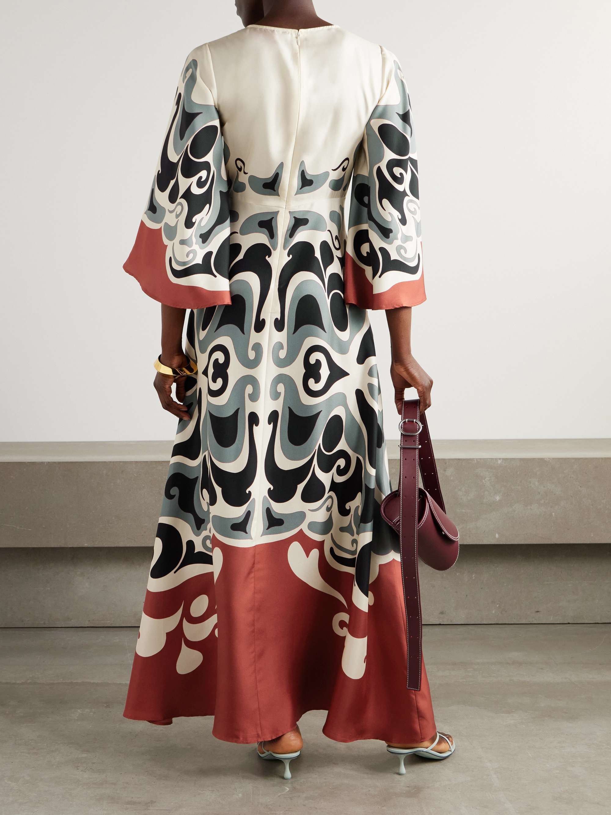 Silk-twill maxi dress view