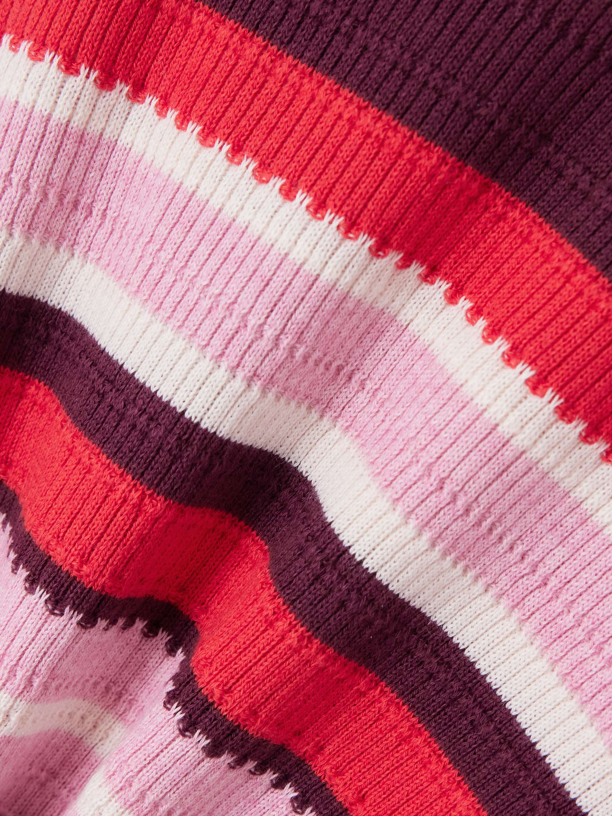 Striped ribbed cotton and cashmere-blend sweater view
