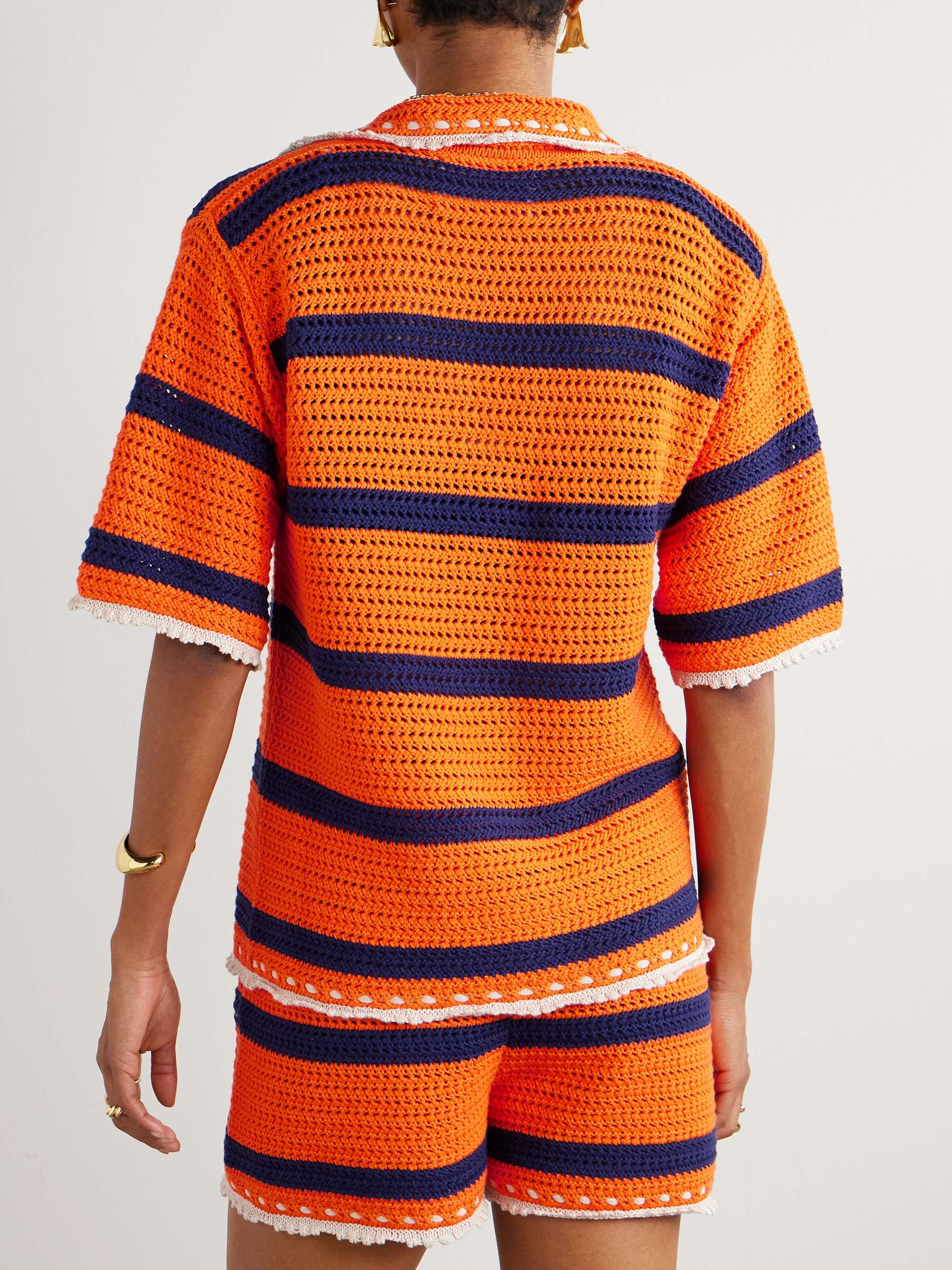 Salt 'N' Vinegar striped crocheted cotton shirt view