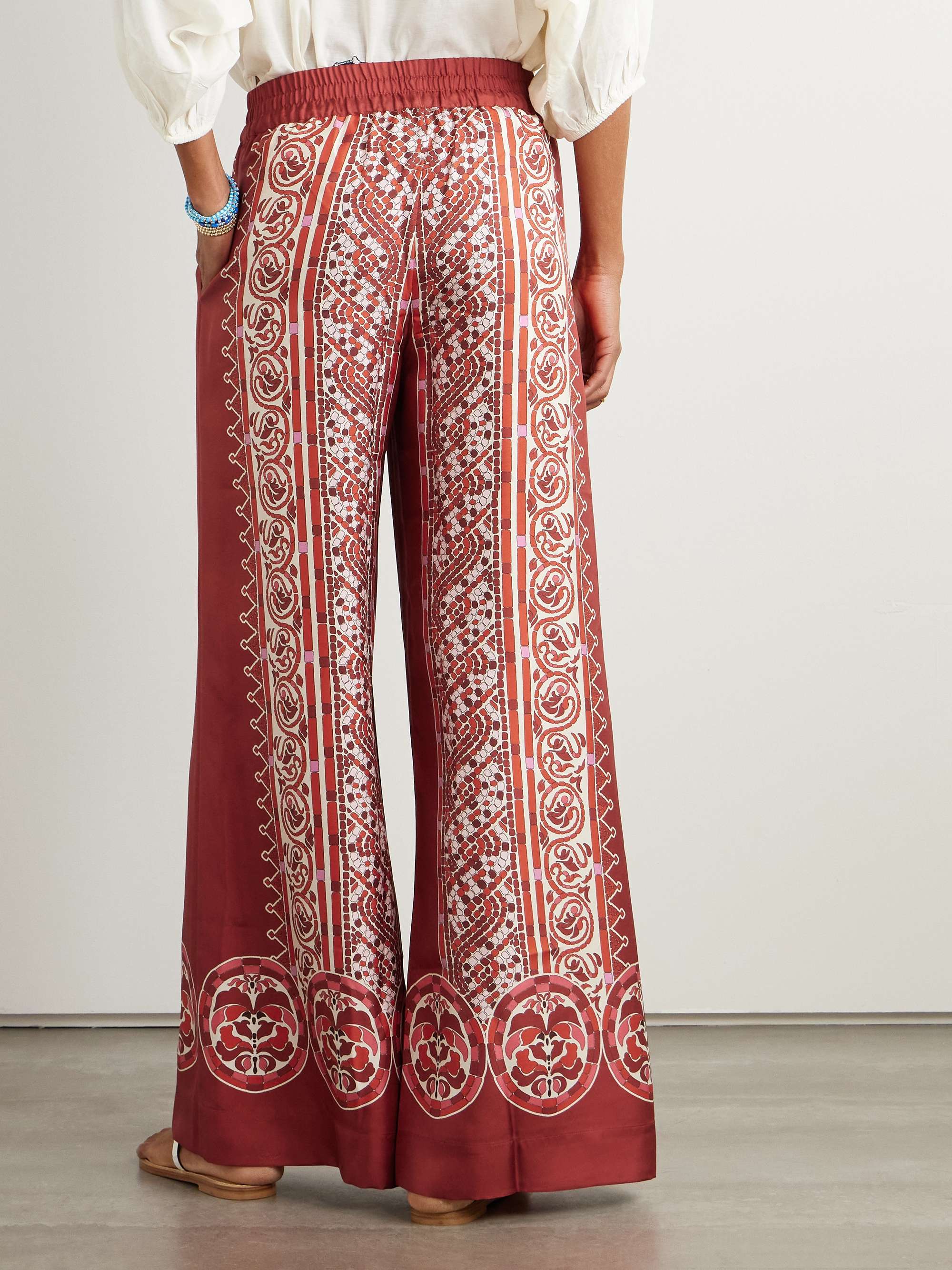 Icon Palazzo printed silk-twill wide-leg pants view