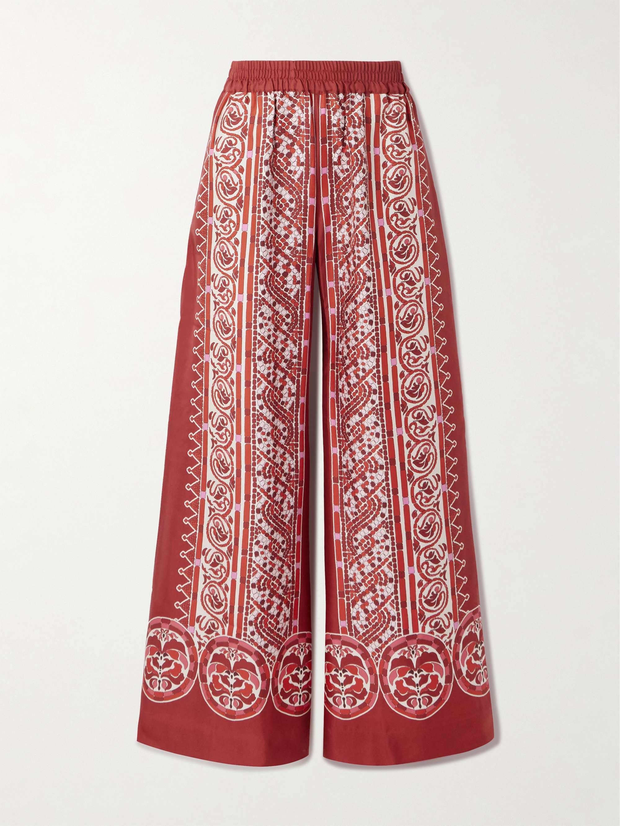 Icon Palazzo printed silk-twill wide-leg pants view