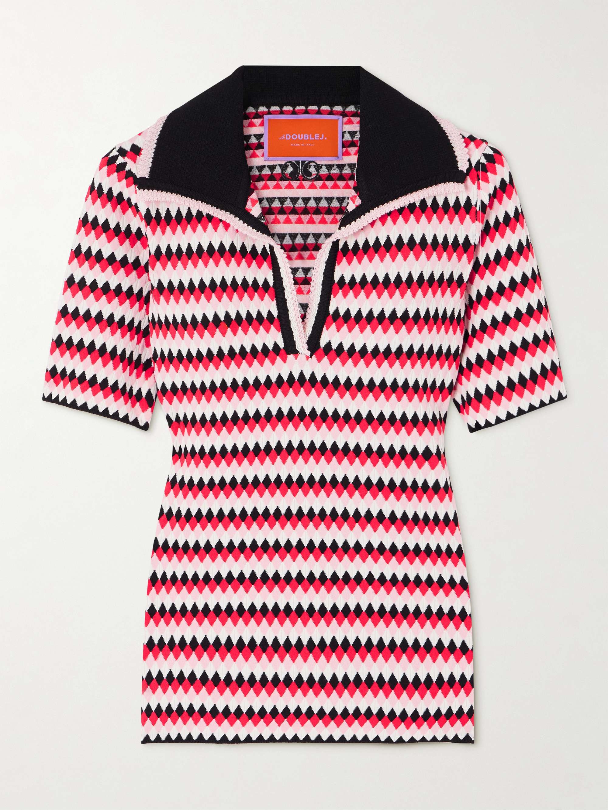 Jacquard-knit polo shirt view