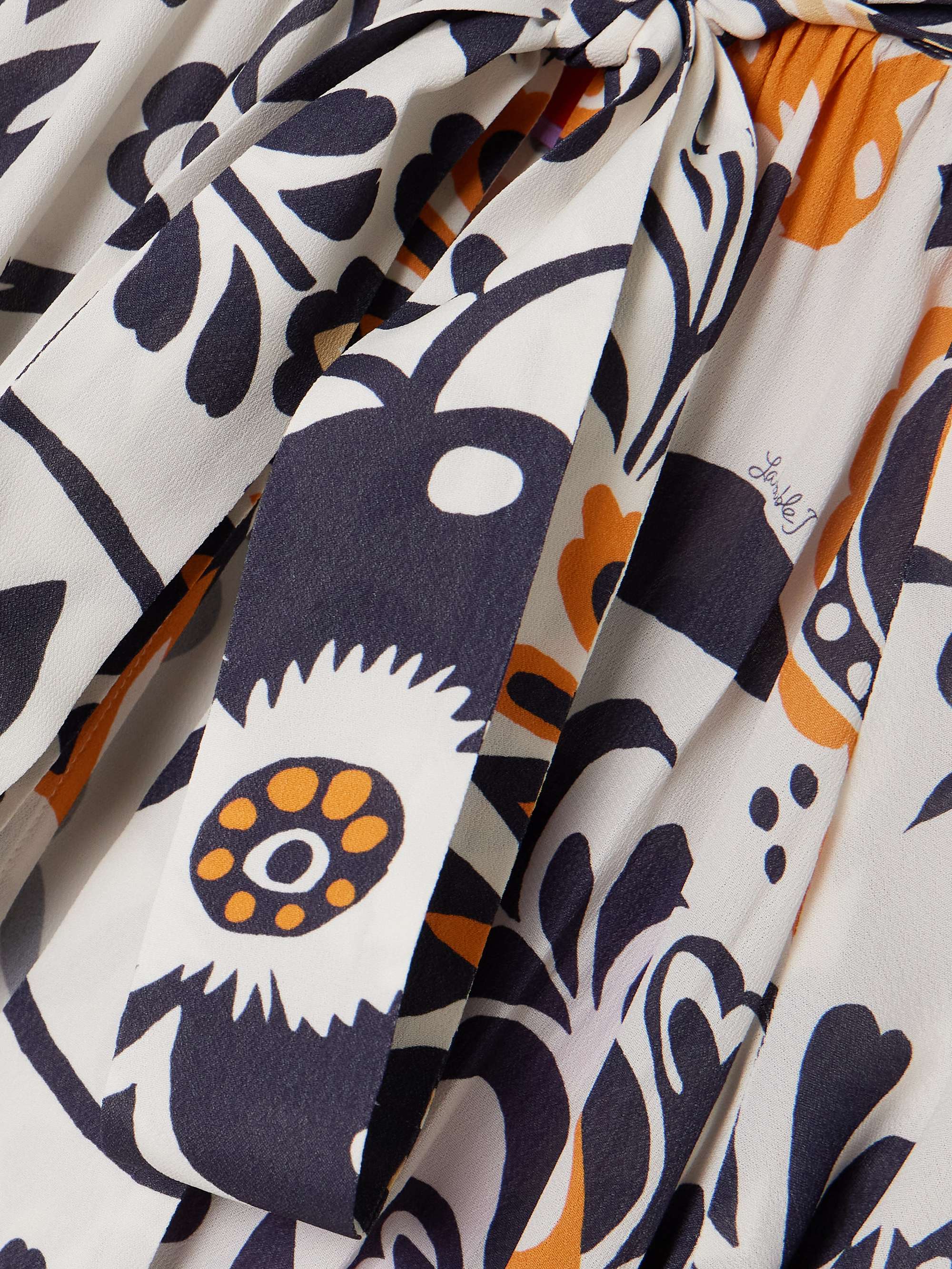 Cerere ruffled tie-detailed printed crepe blouse view