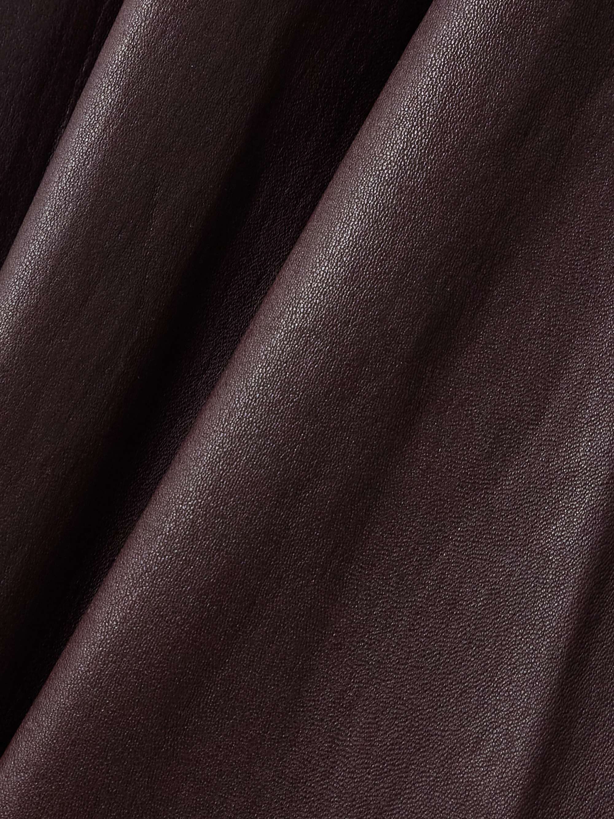 Queen paneled leather midi skirt view