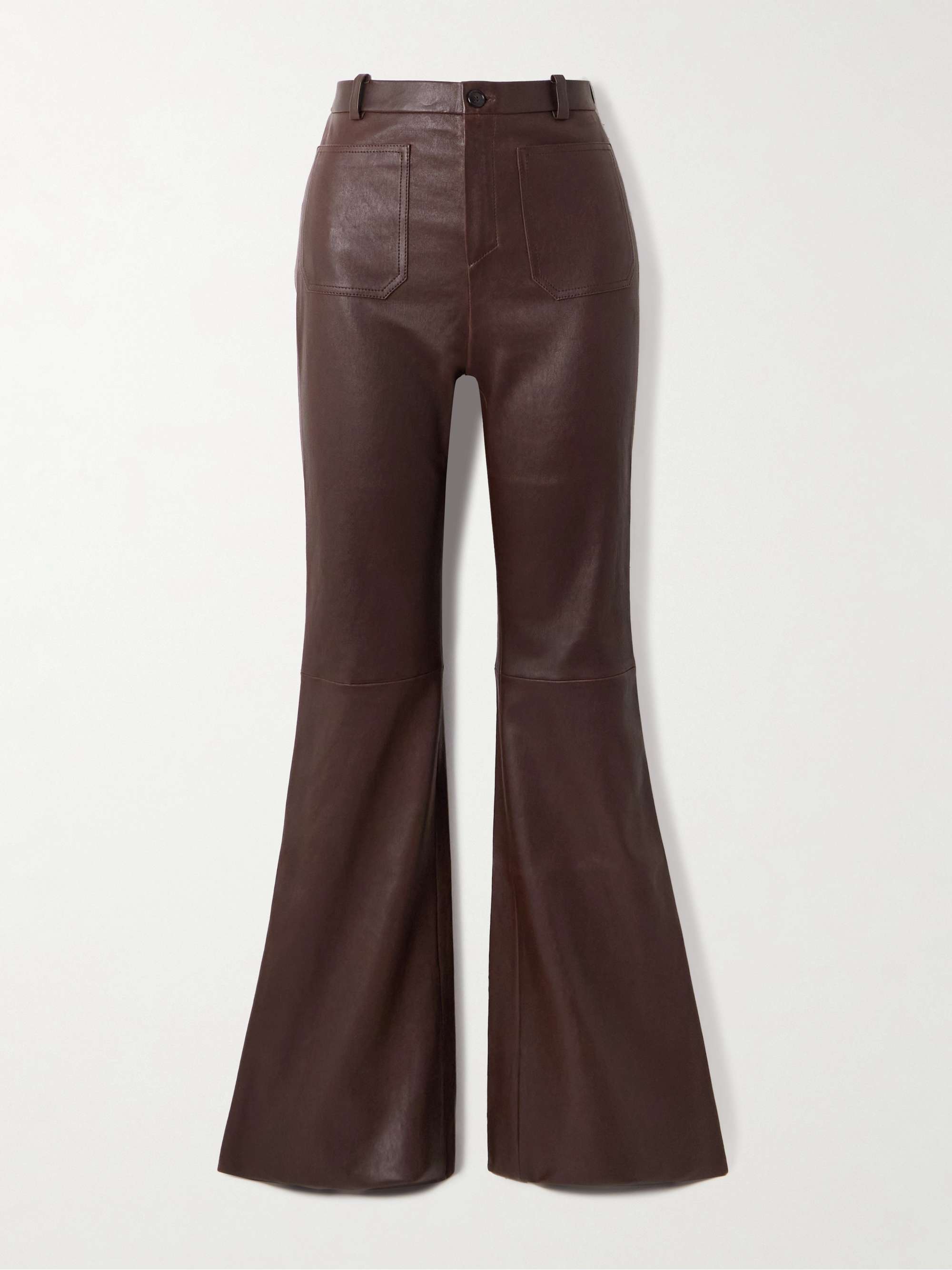 Laurent leather flared pants view
